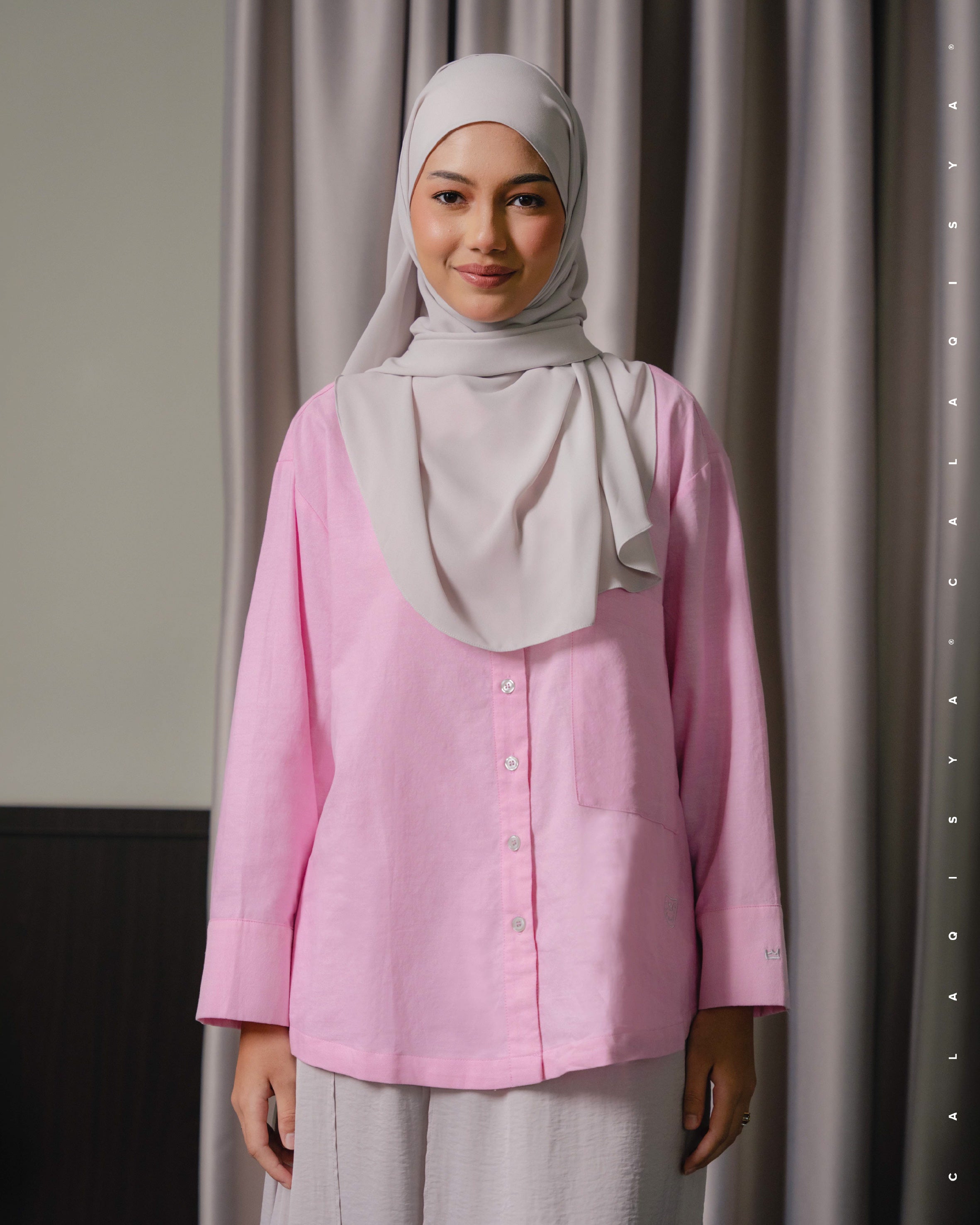 CQ OXFORD SHIRT (100% COTTON) IN PRISM PINK – CalaQisya
