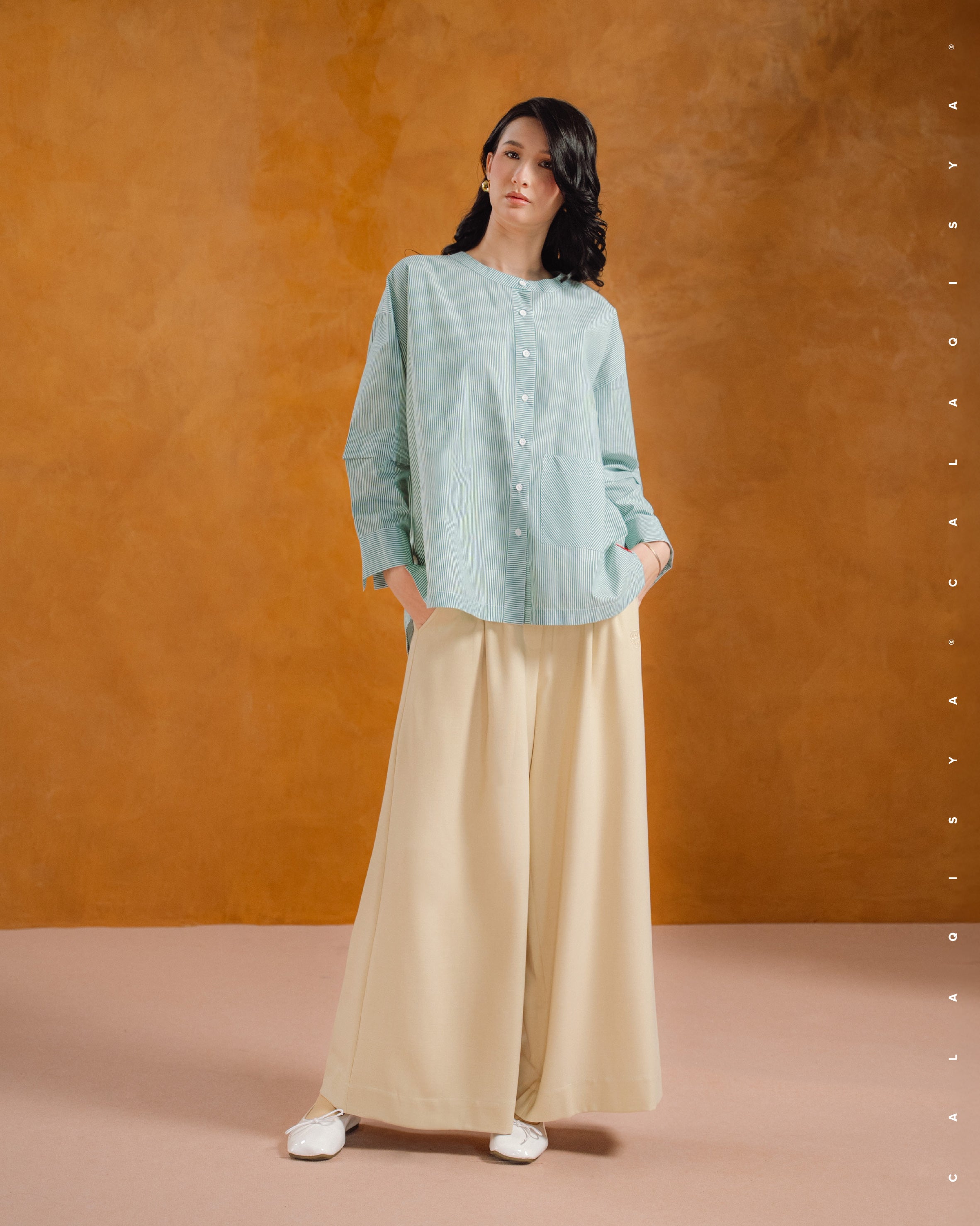 SENA FLARE PANTS IN SUNLIGHT (FULLY LINED) – CalaQisya