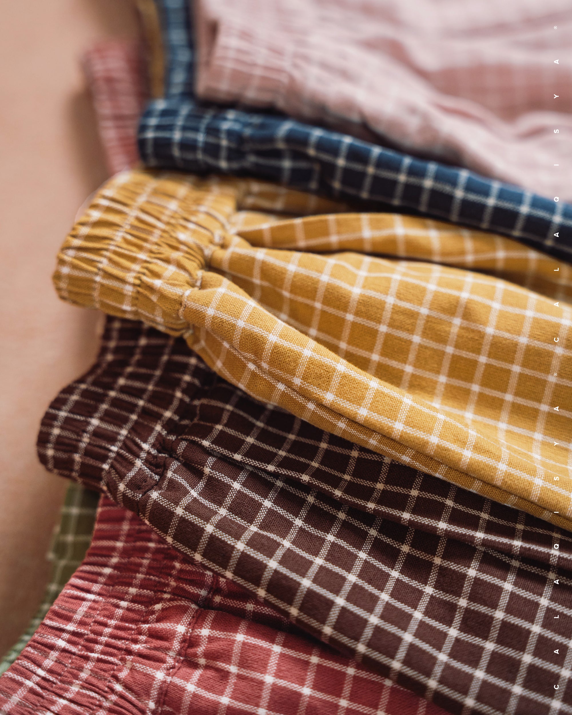 DARLA CHECKERED SKIRT IN WITHERED ROSE