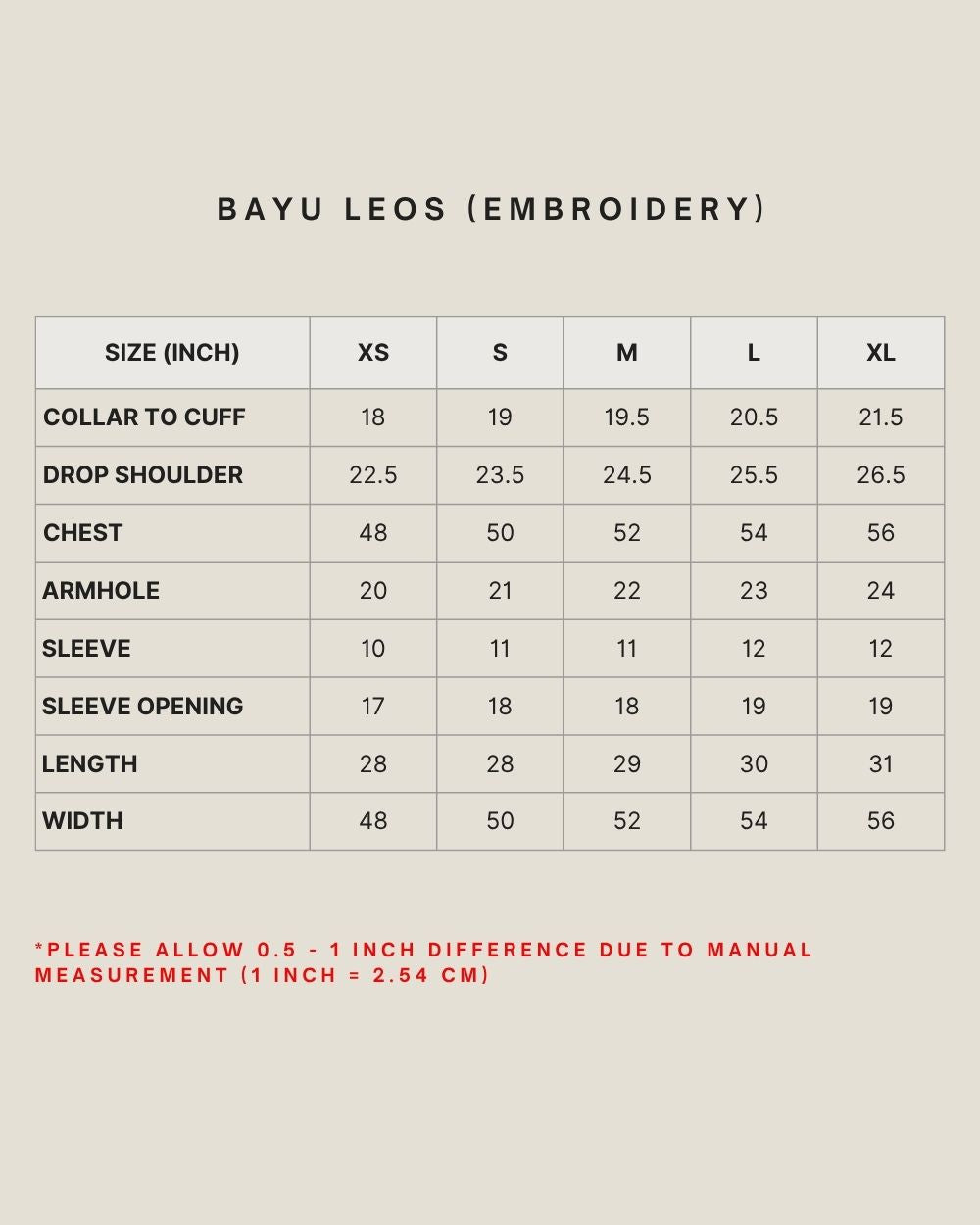 BAYU LEOS (EMBROIDERY) IN BLACK