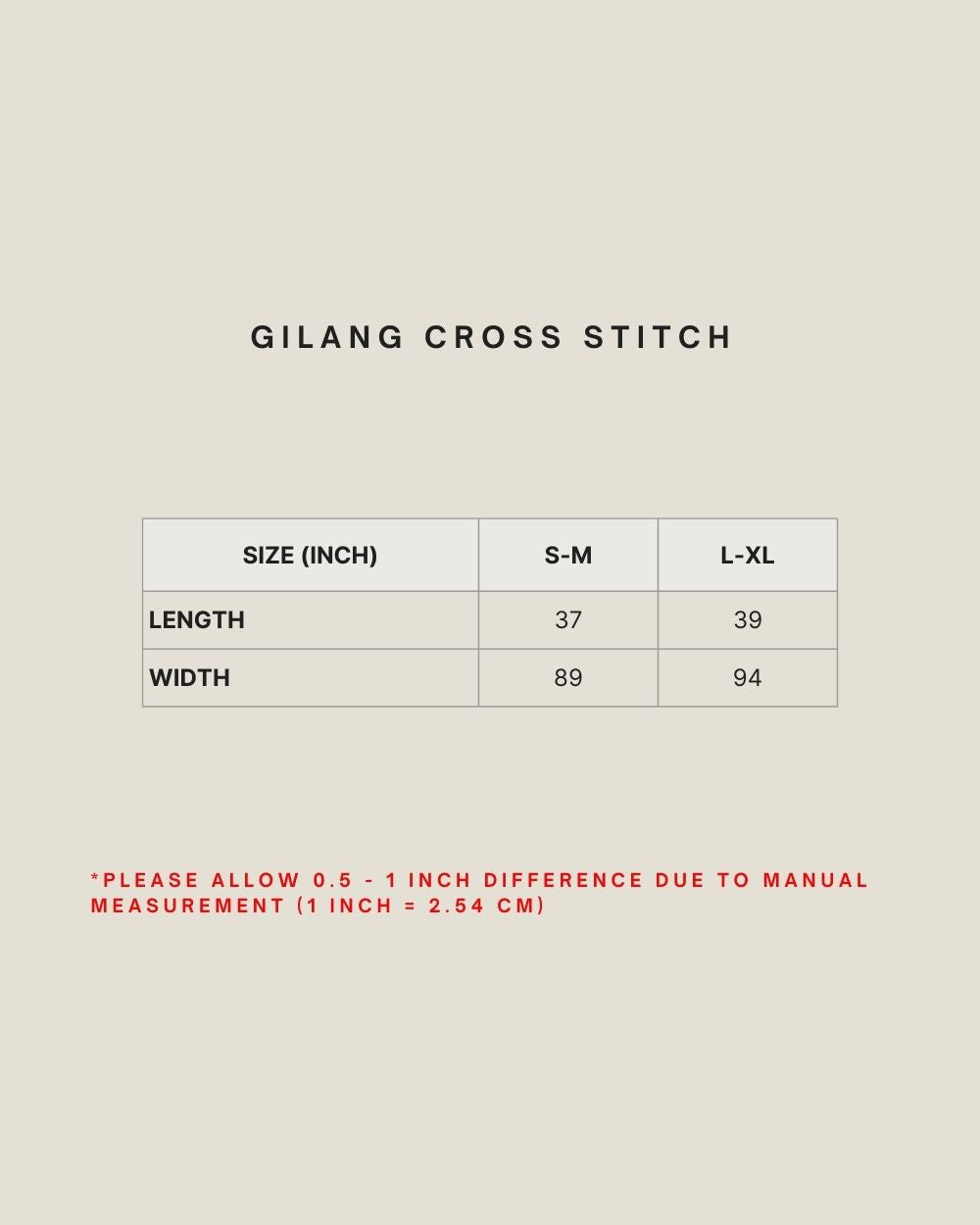 GILANG CROSS STITCH (SAMPING) IN BUTTERNUT