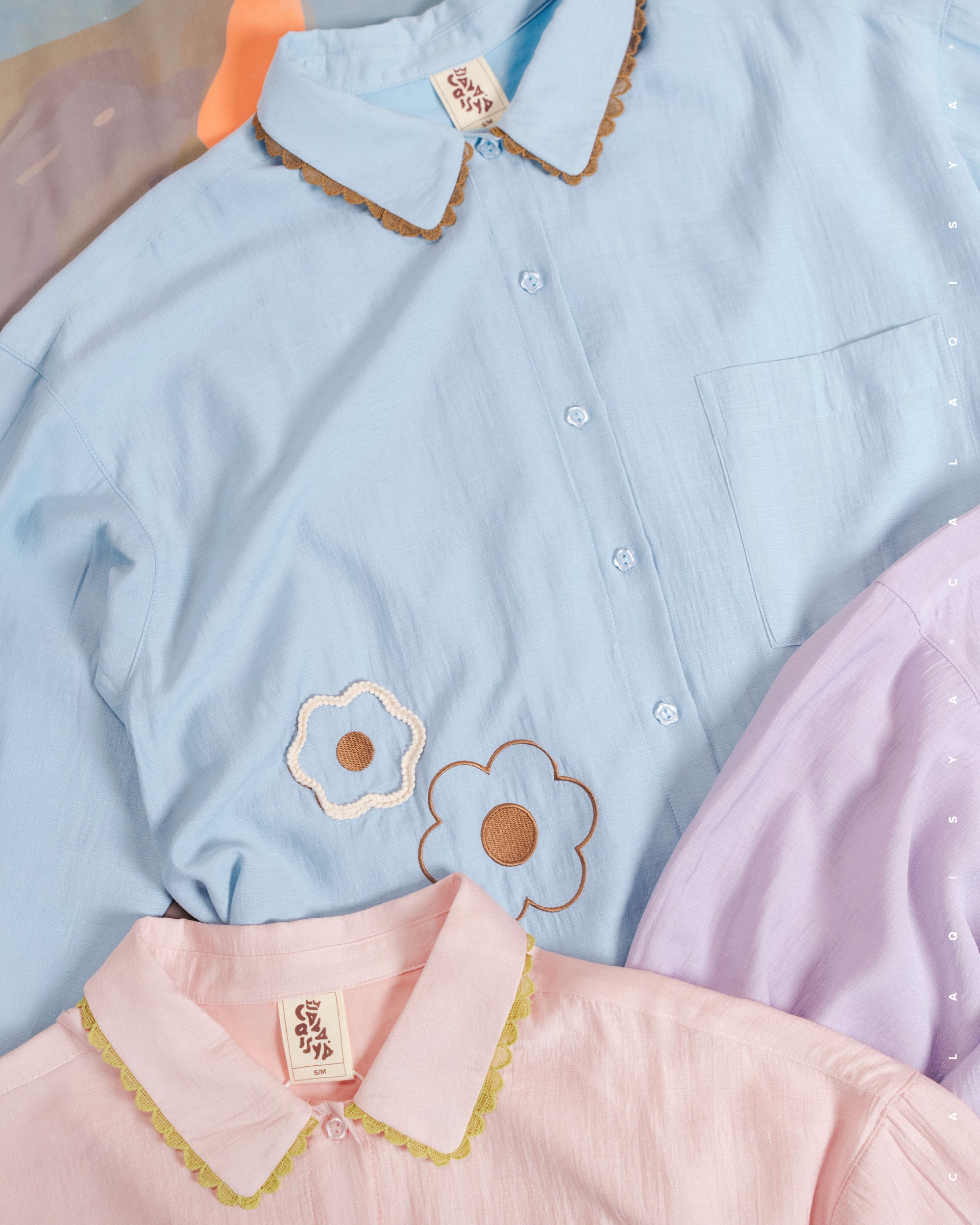 CQ X MACHINO AMBER SHIRT (FULLY LINED) (EMBROIDERY) IN ORCHID PETAL