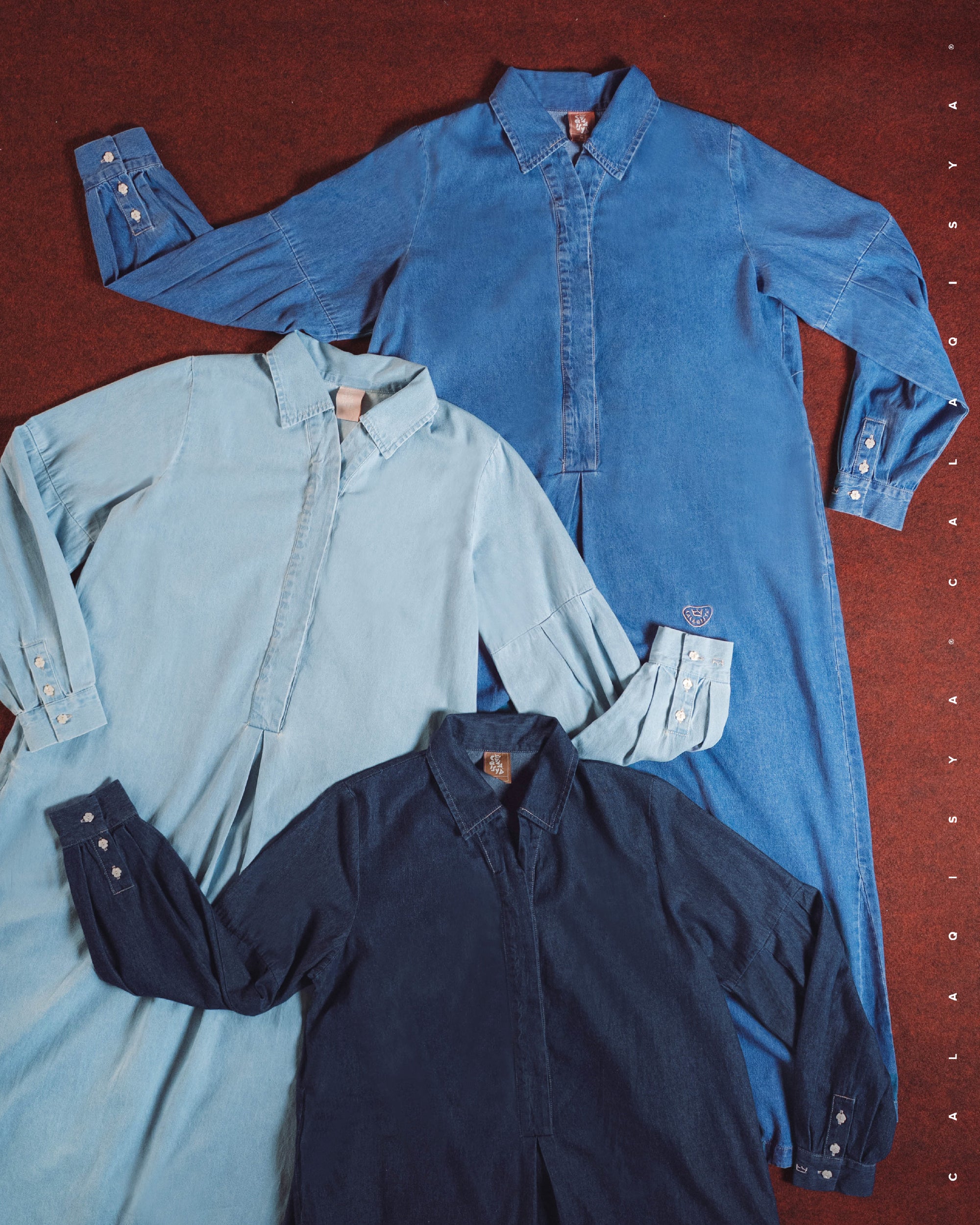 RANCH : MEADOW DRESS 2.0 IN DARK BLUE DENIM