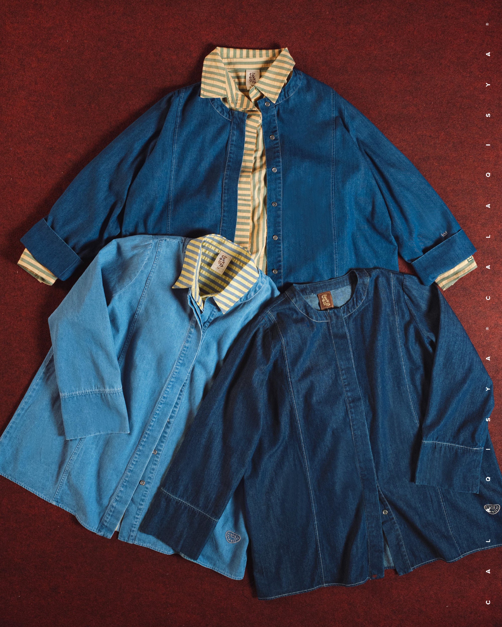 RANCH RAYS TOP IN DARK BLUE DENIM