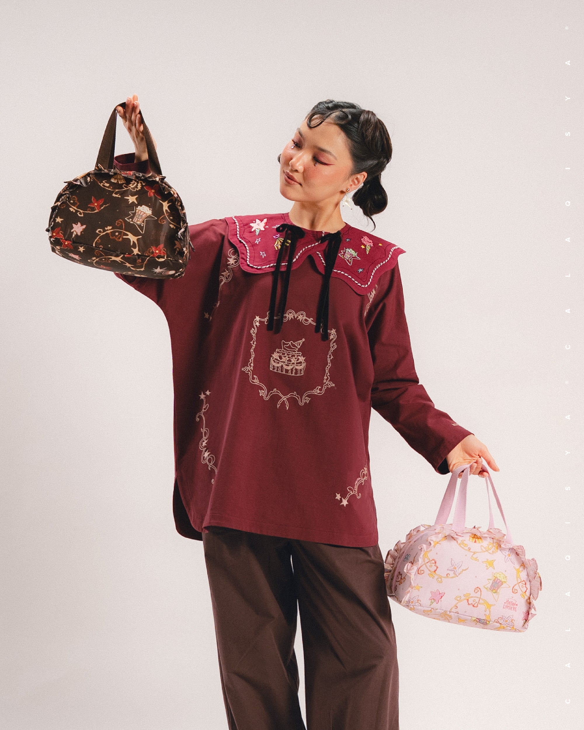 MAISON LUMIERE THERMAL LUNCH BAG IN HOT FUDGE