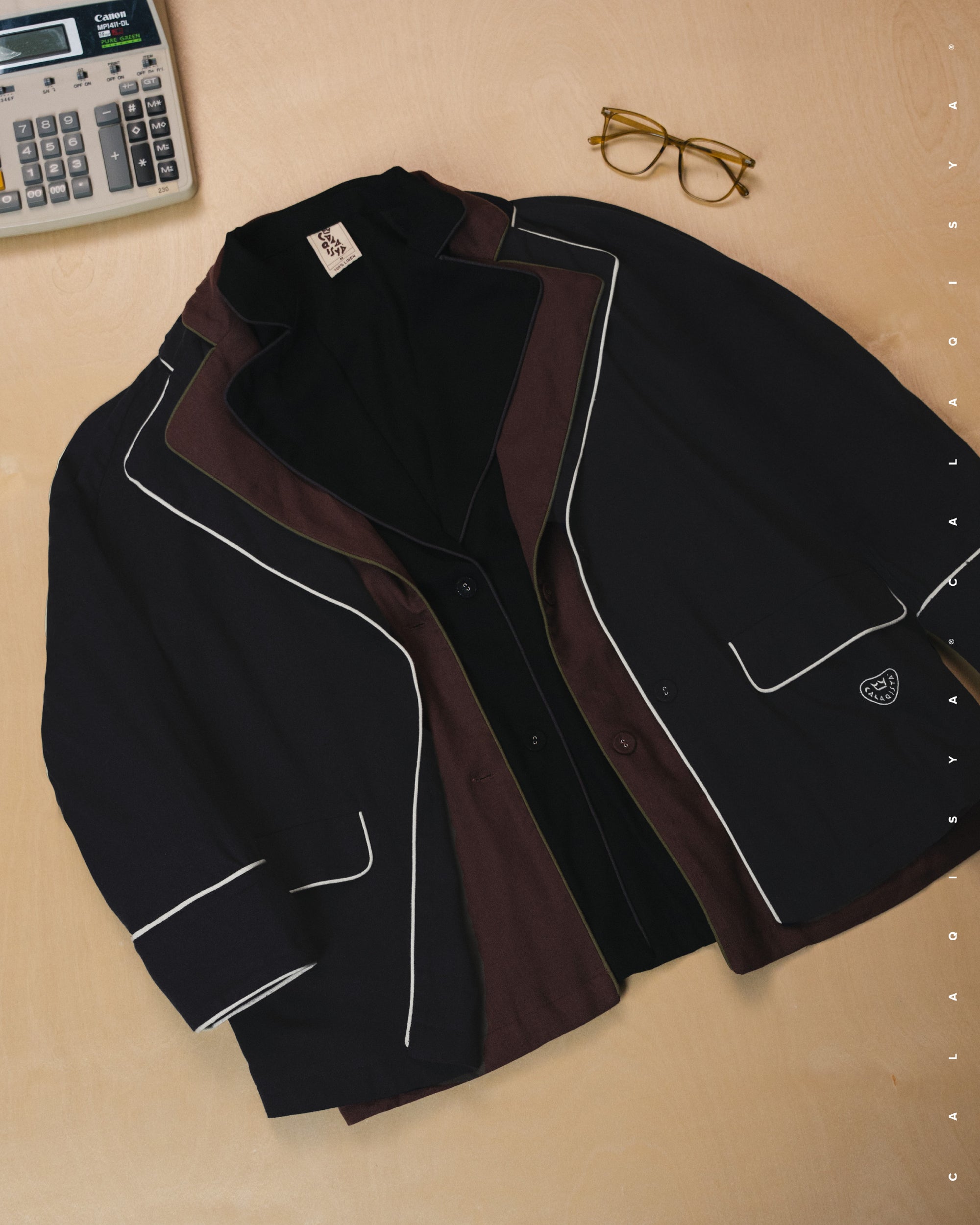 HOURS BLAZER (100% LINEN) IN NIGHT SKY