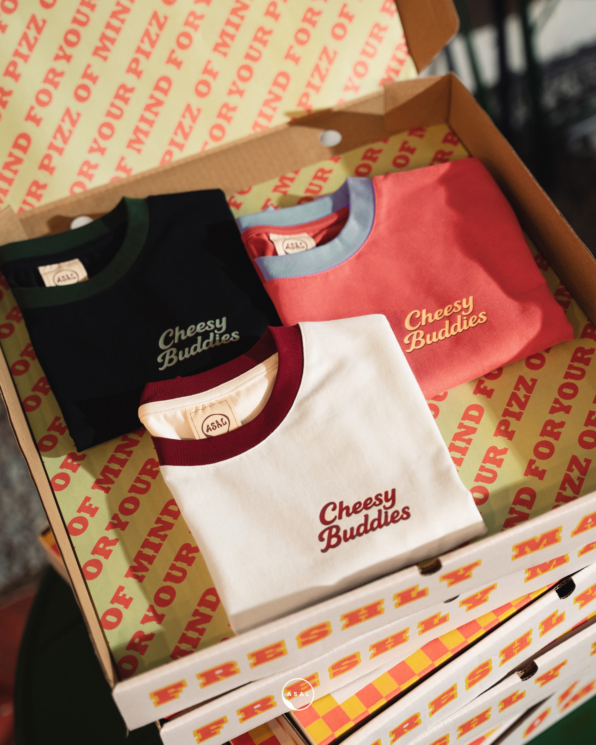 ASAL X MOKKY&#39;S LEOS CHEESE AND CHINO KIDS IN CARDINAL