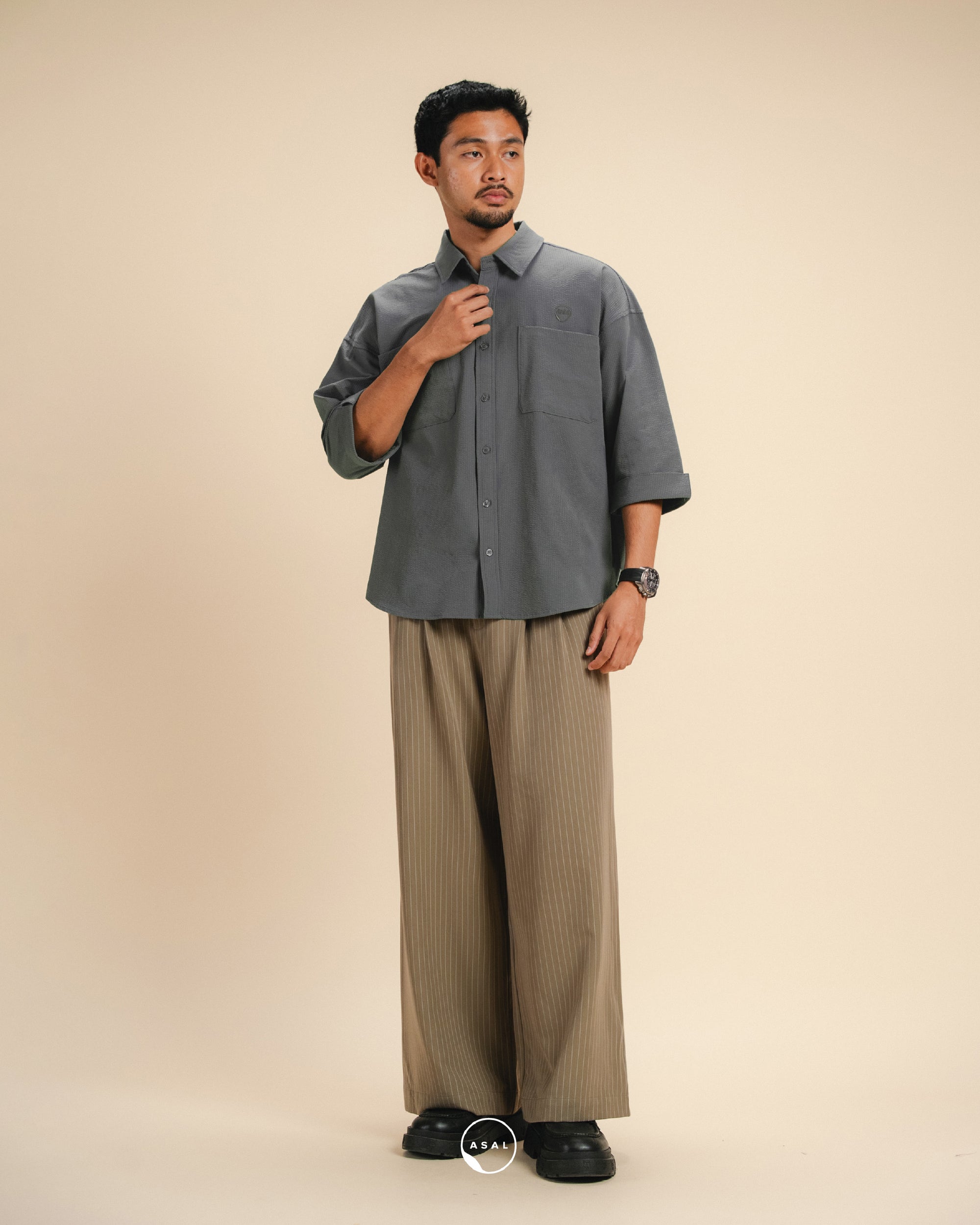 ASAL POLISHED PANTS IN AMPHORA