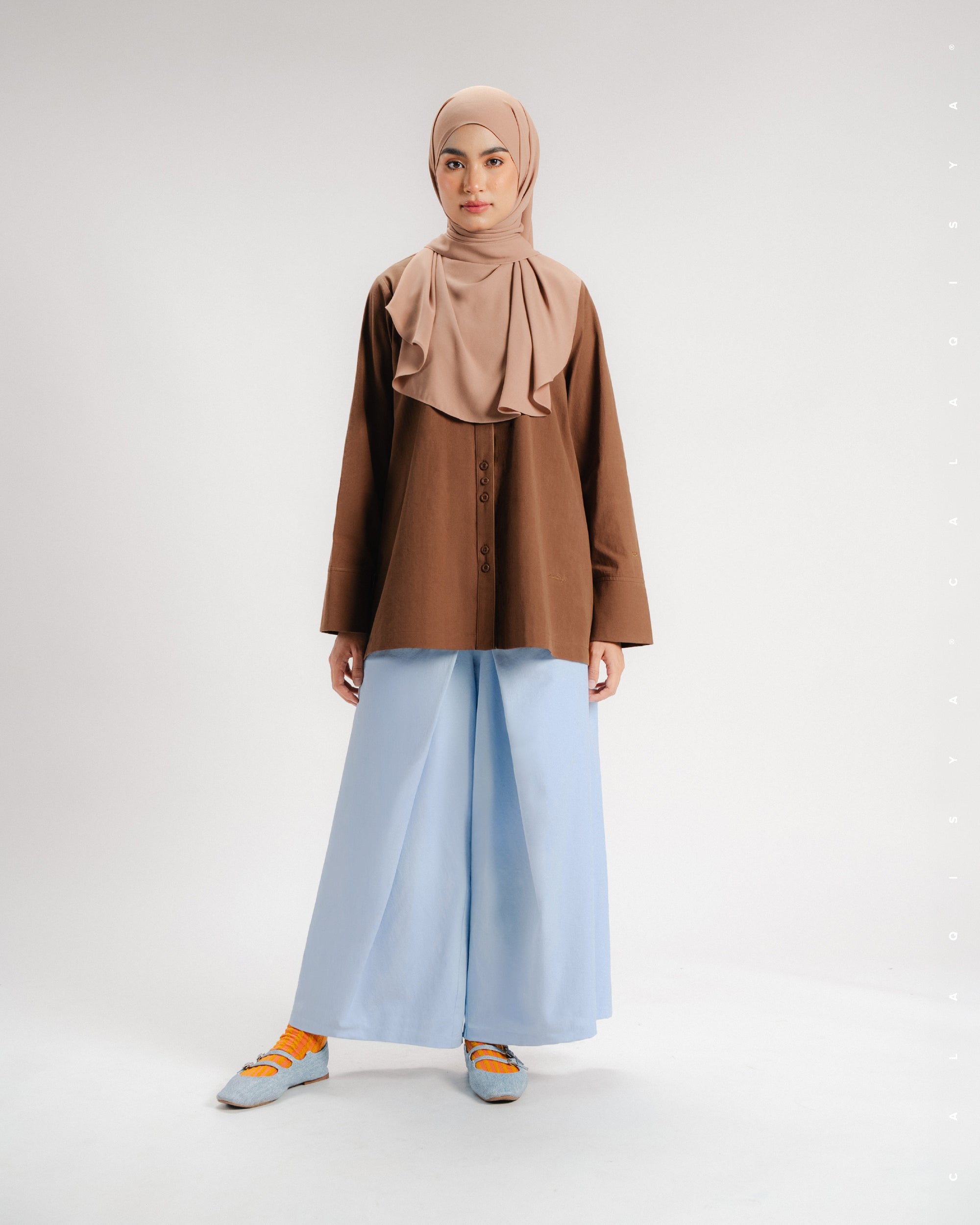 TORTA PANTS (100% COTTON) (FULLY LINED) IN ANCIENT WATER