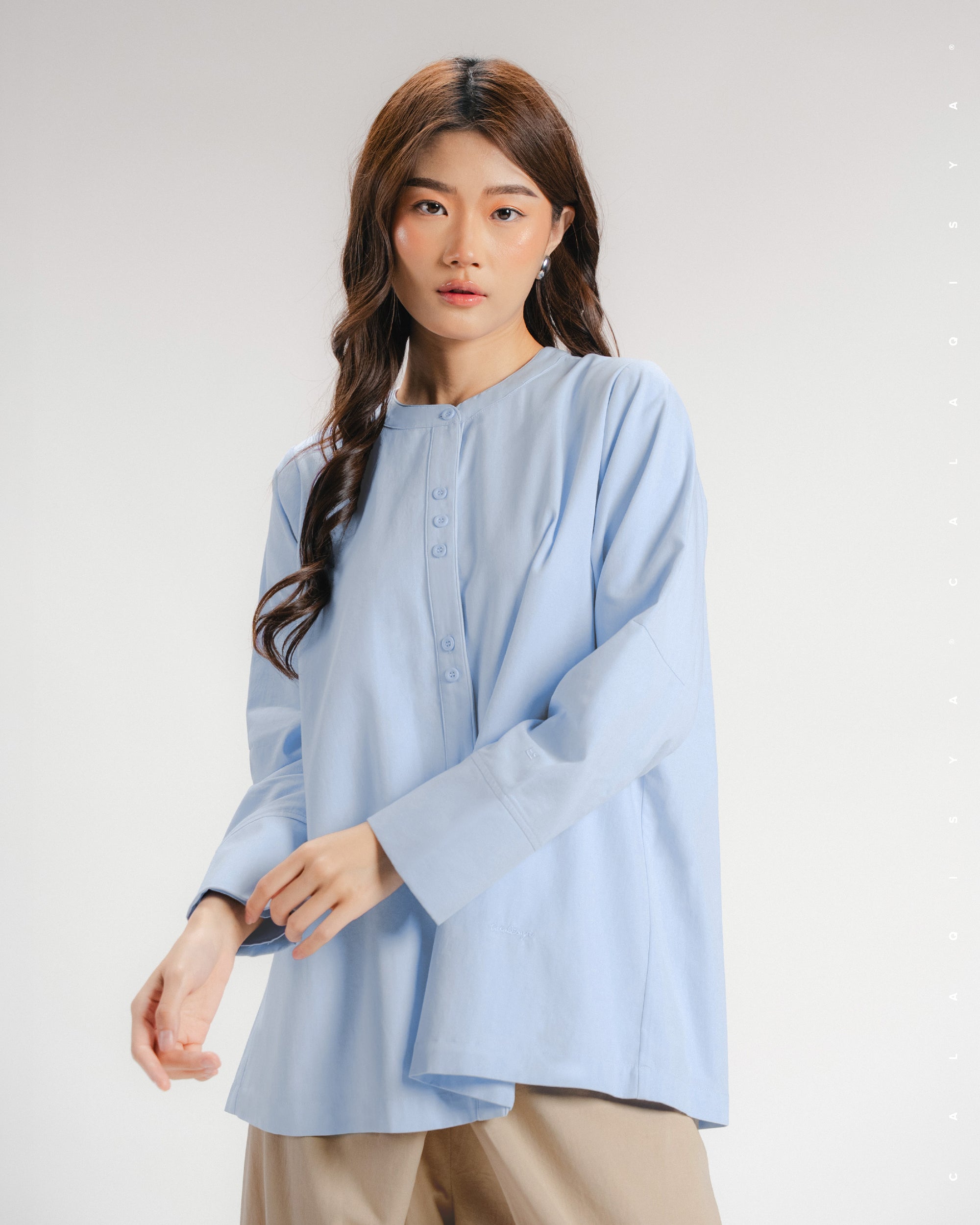 TORTA SHIRT (100% COTTON) (FULLY LINED) IN ANCIENT WATER