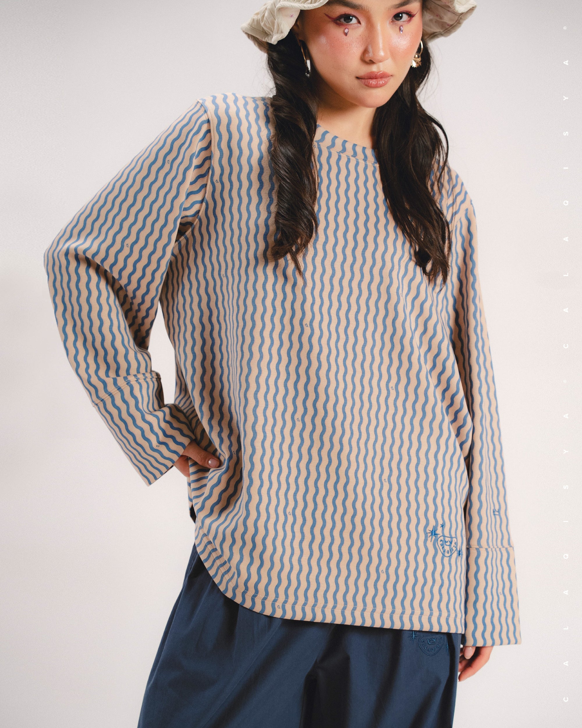 MAISON LUMIERE RUSH TOP (PRINTED) IN APRICOT ILLUSION