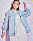 Barbie ™ DENIM JACKET IN BLUE WASHED DENIM