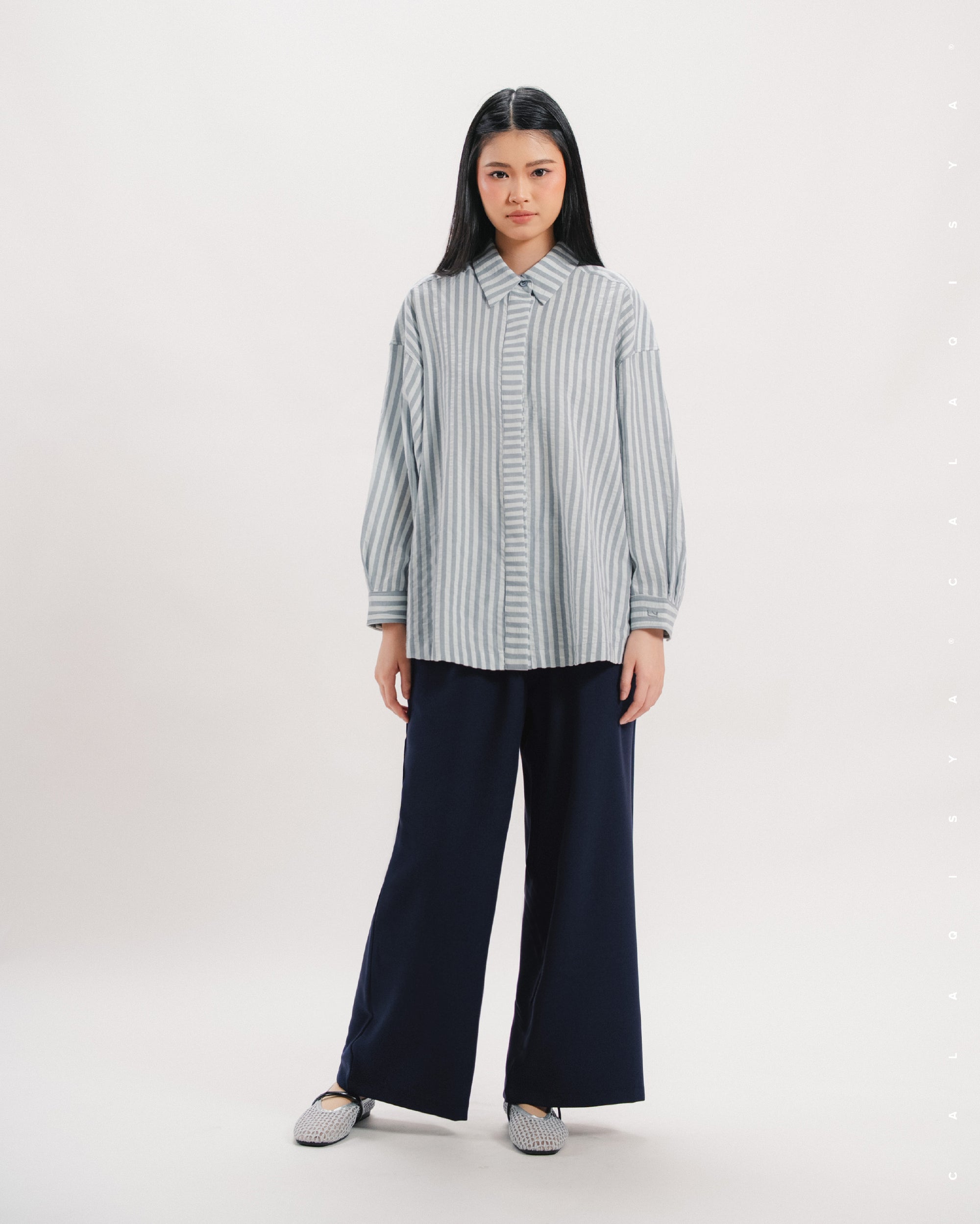 SENA STRAIGHT PANTS IN BARITONE BLUE