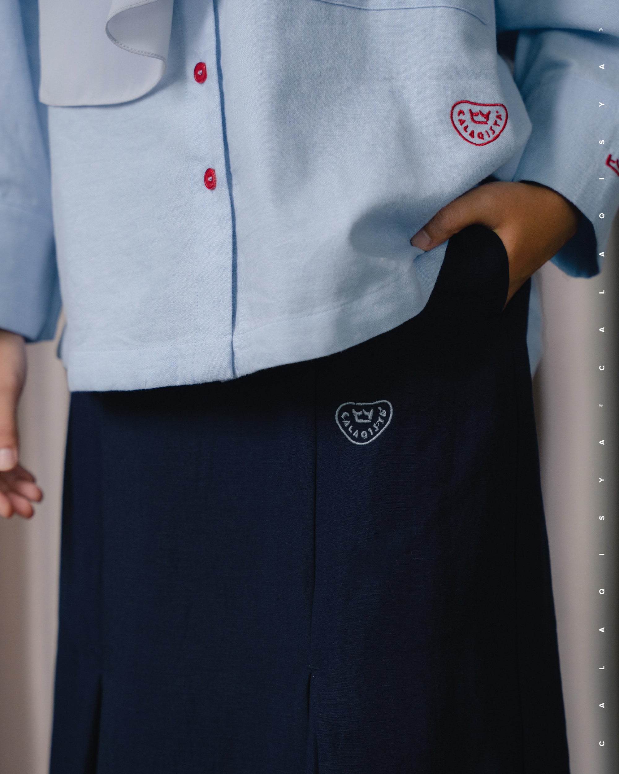 WRITER SKIRT IN BARITONE BLUE