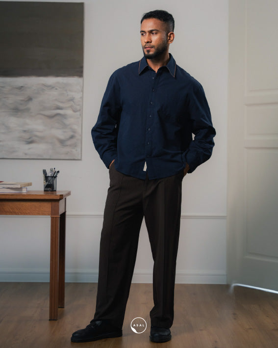 ASAL OXFORD SHIRT (100% COTTON) IN BARITONE BLUE
