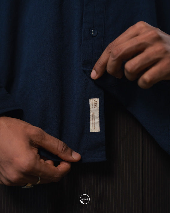 ASAL OXFORD SHIRT (100% COTTON) IN BARITONE BLUE