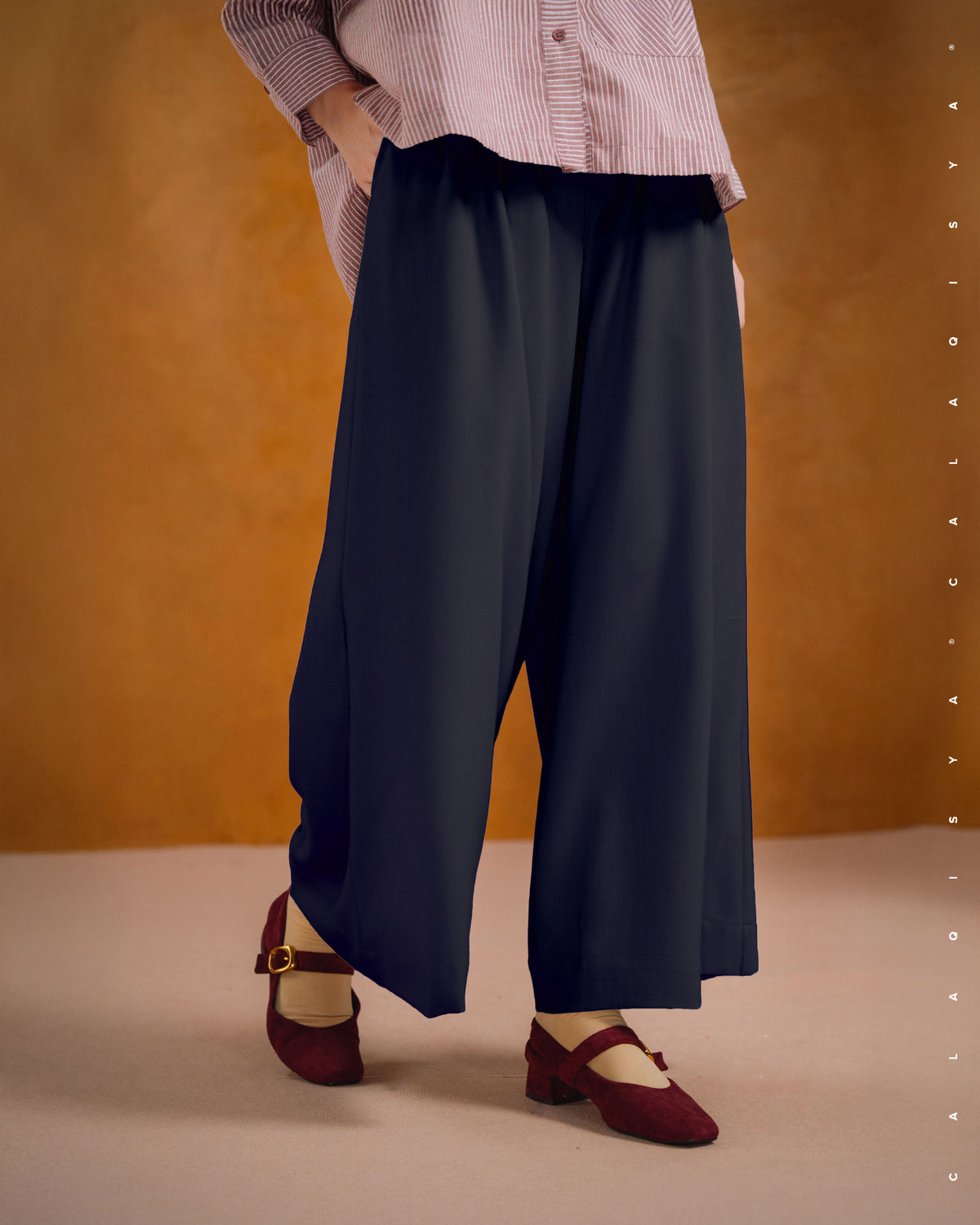 SENA FLARE PANTS IN BARITONE BLUE