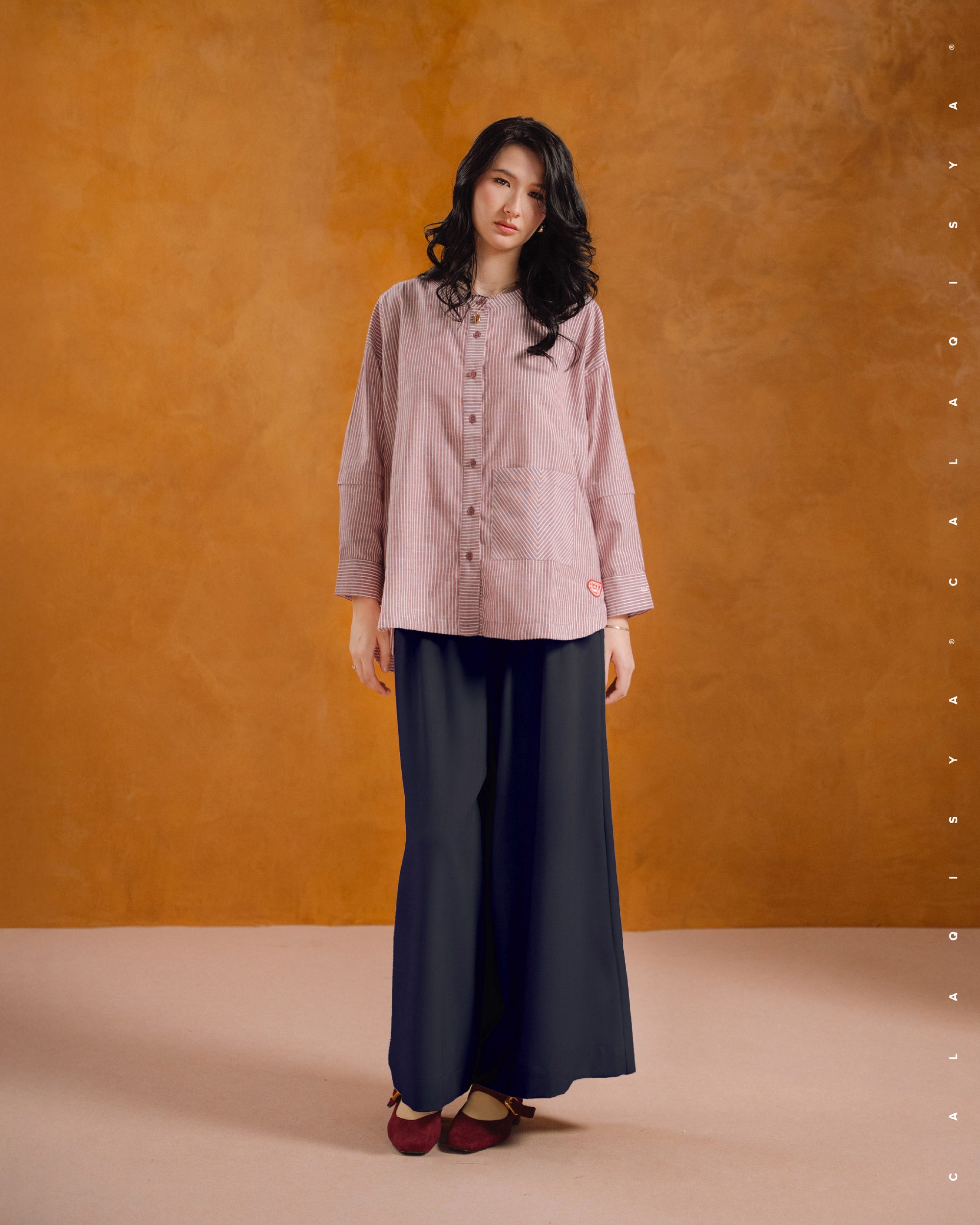 SENA FLARE PANTS IN BARITONE BLUE