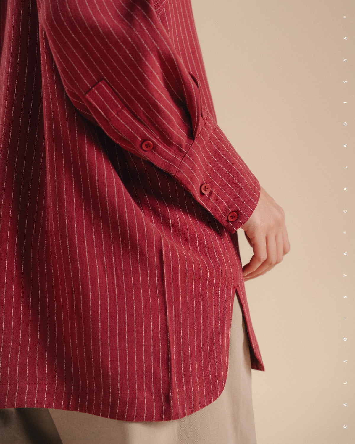 EVERYDAY STRIPE SHIRT IN BIKING RED
