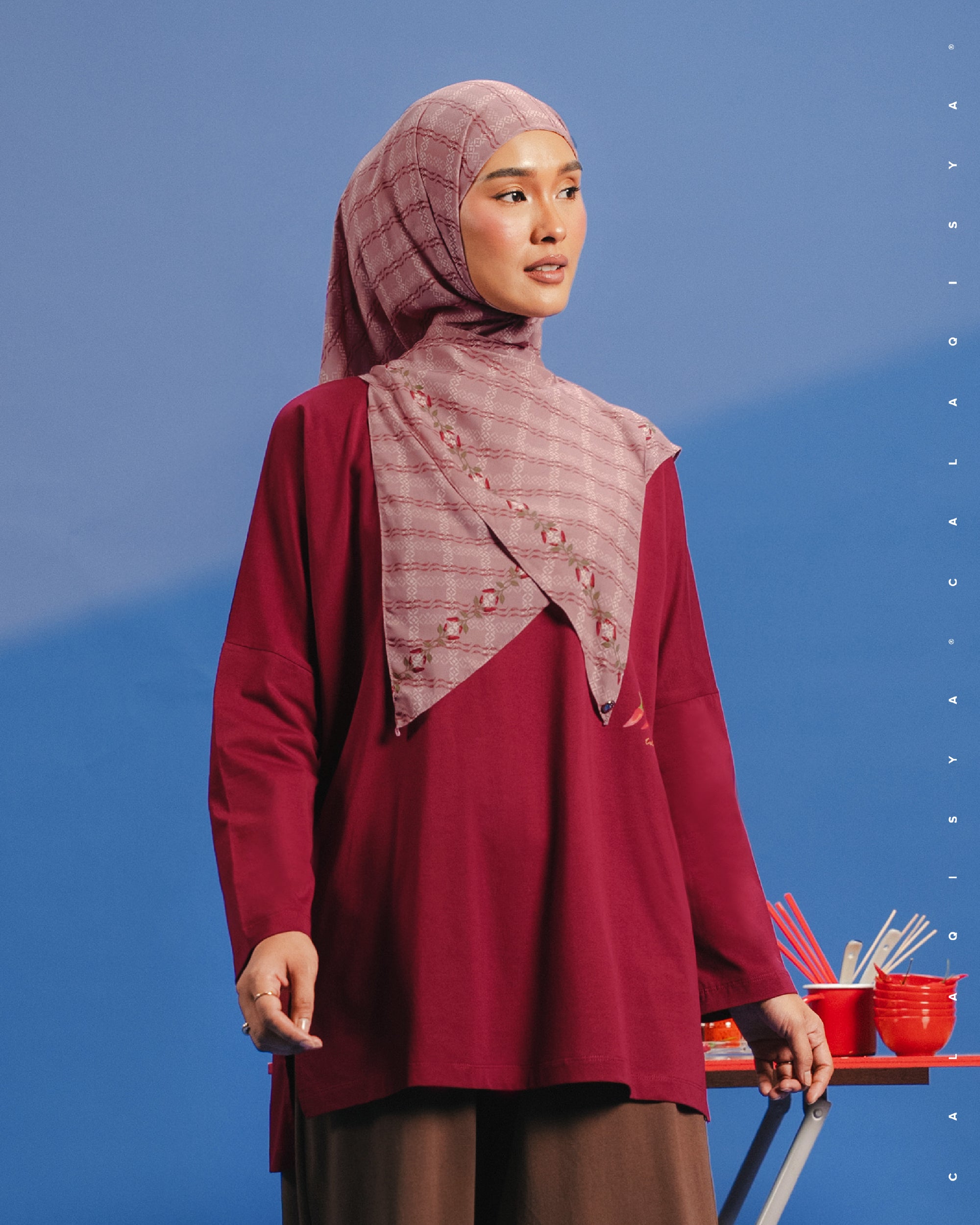 KKCP LIGHT TOP (PRINTED) IN BIKING RED