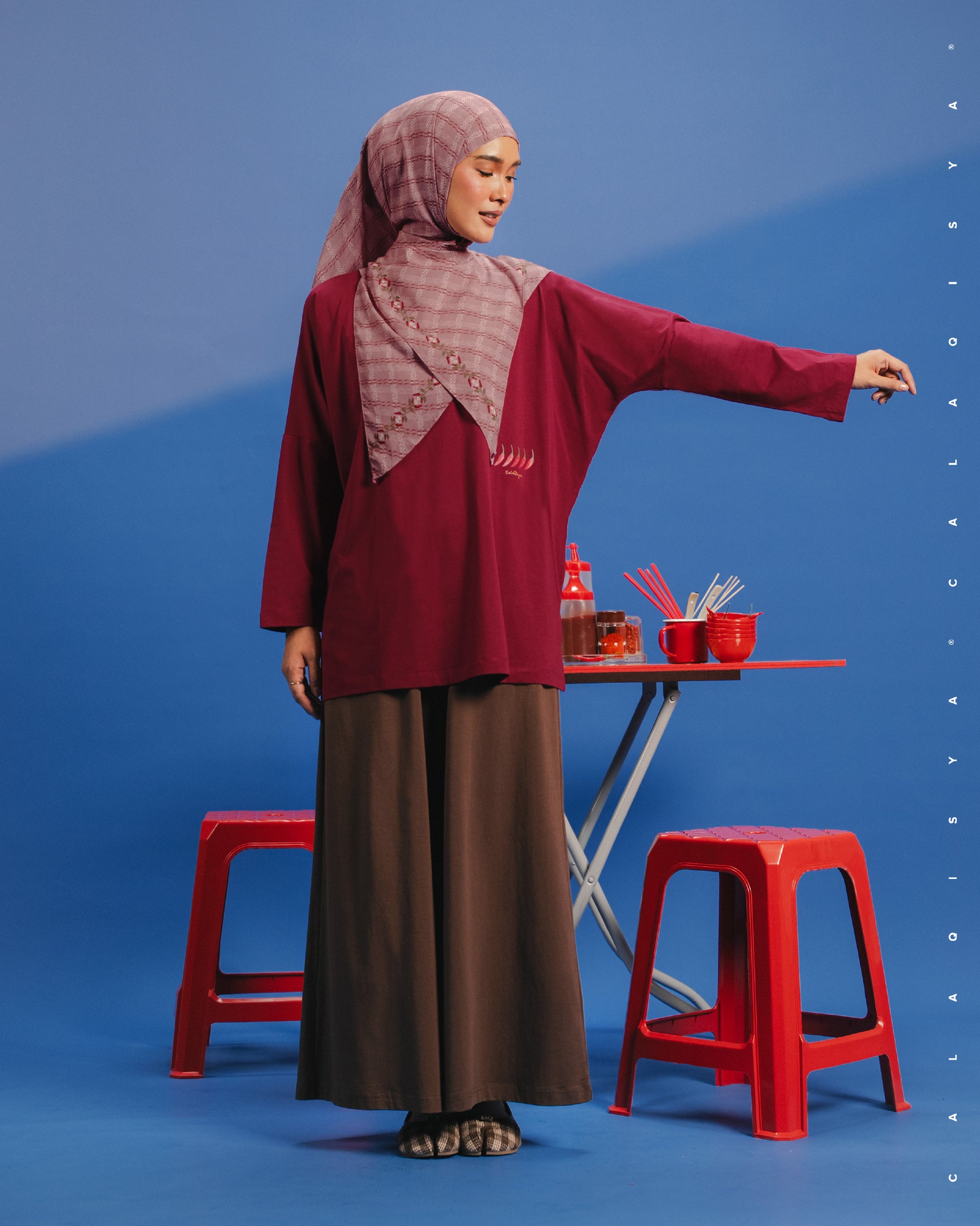 KKCP LIGHT TOP (PRINTED) IN BIKING RED