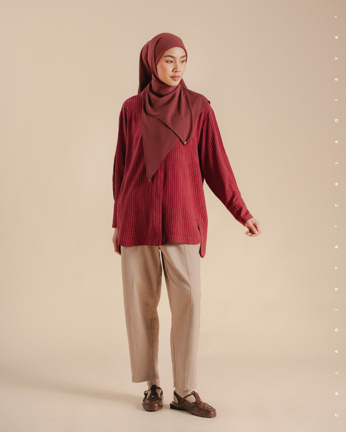 EVERYDAY STRIPE SHIRT IN BIKING RED