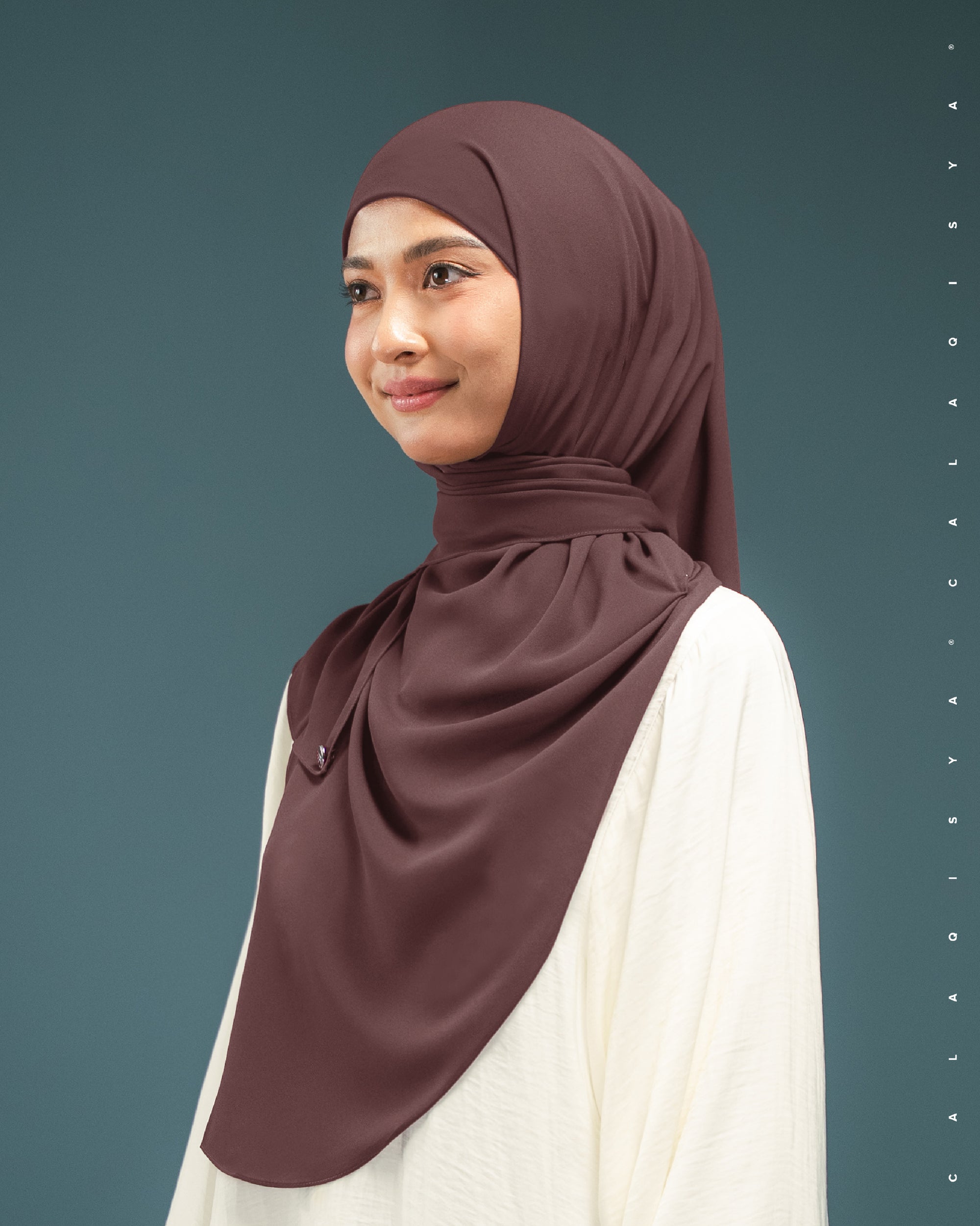 DANIAH TIE BACK UNDERCHIN IN BITTER CHOCOLATE