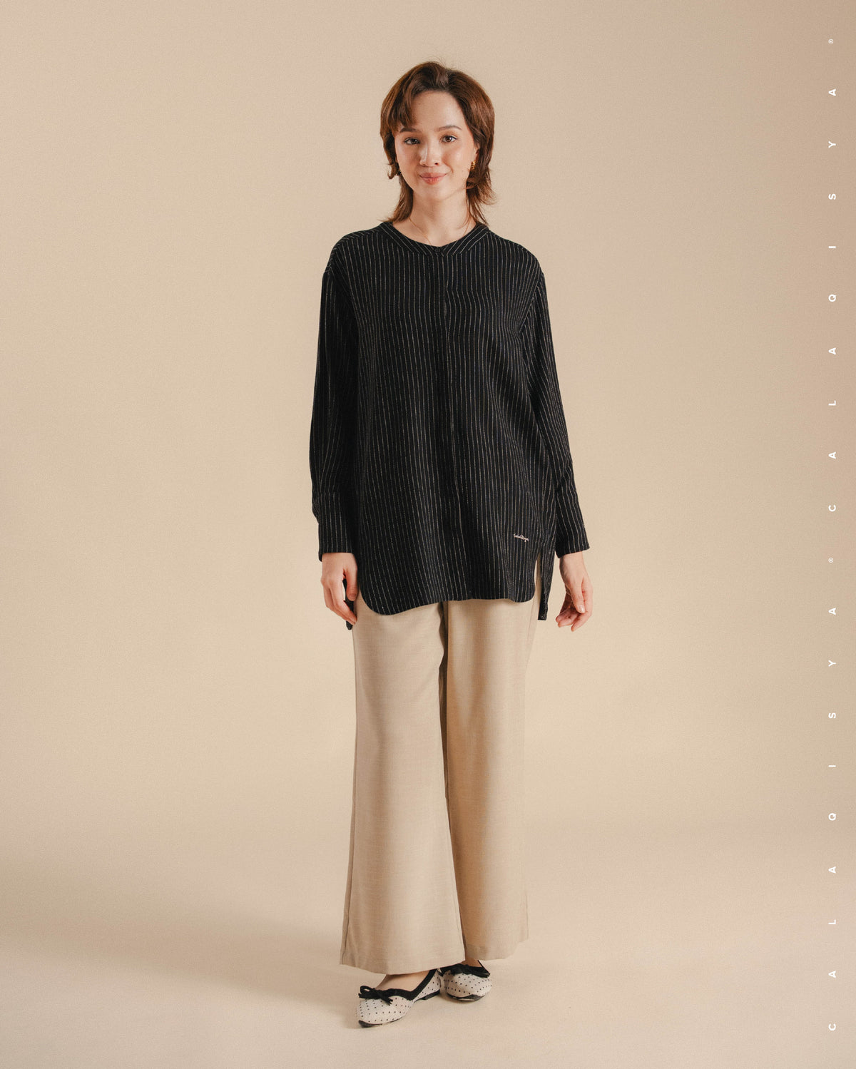 EVERYDAY STRIPE SHIRT IN BLACK