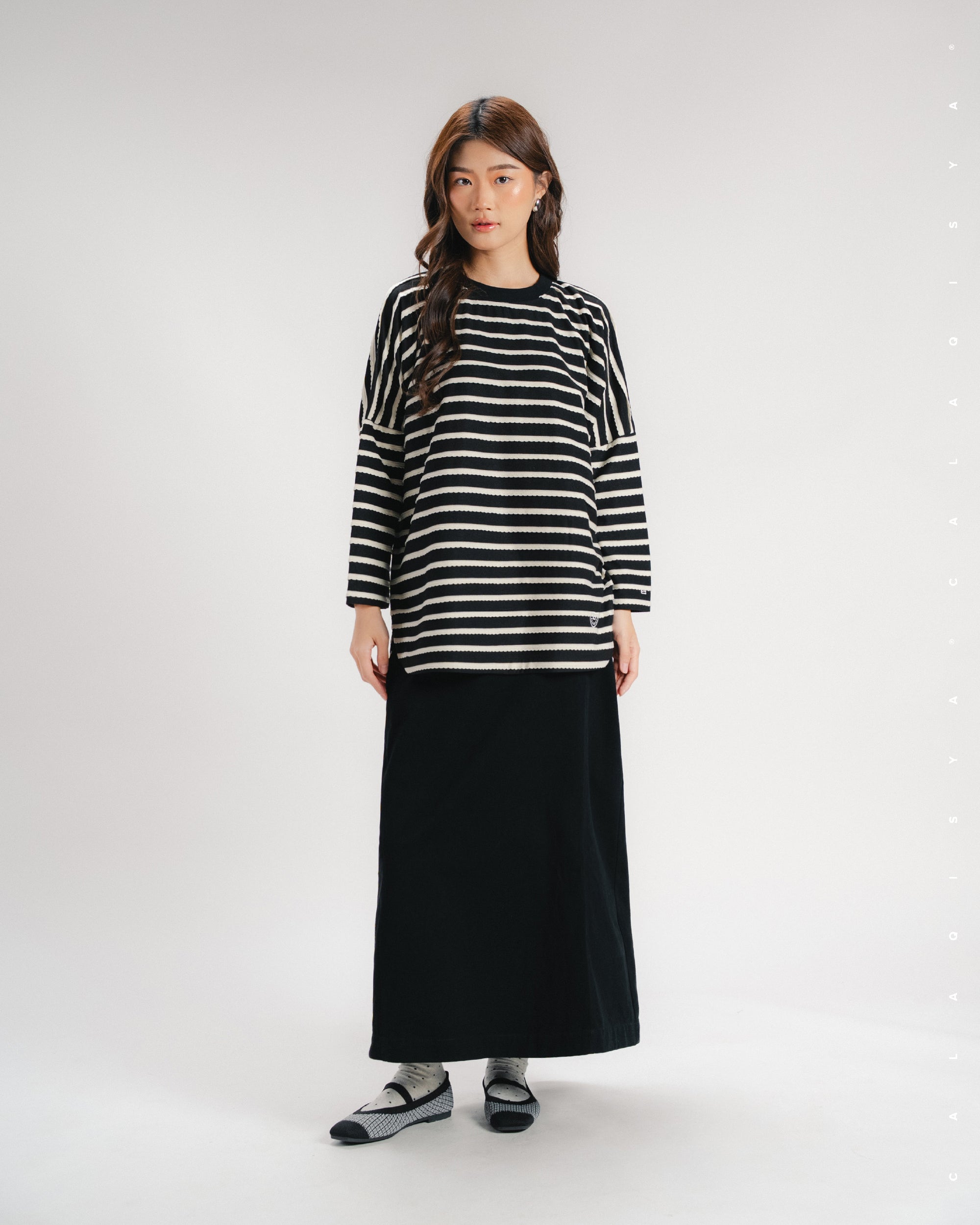 RUND SKIRT (100% COTTON) IN BLACK