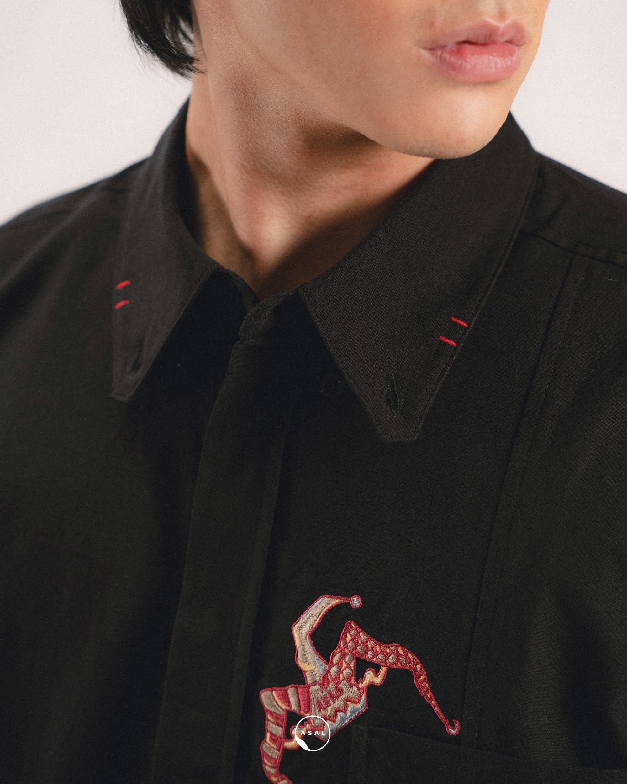 MAISON LUMIERE PARADE SHIRT IN BLACK