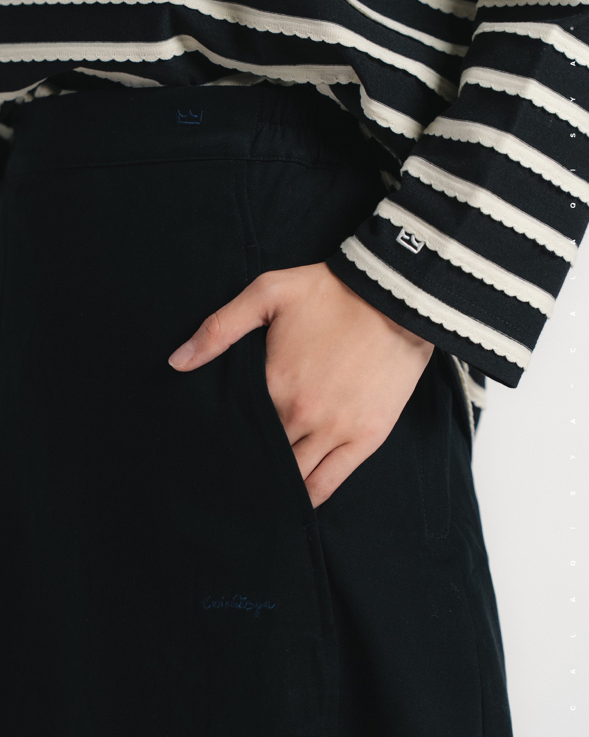 RUND SKIRT (100% COTTON) IN BLACK