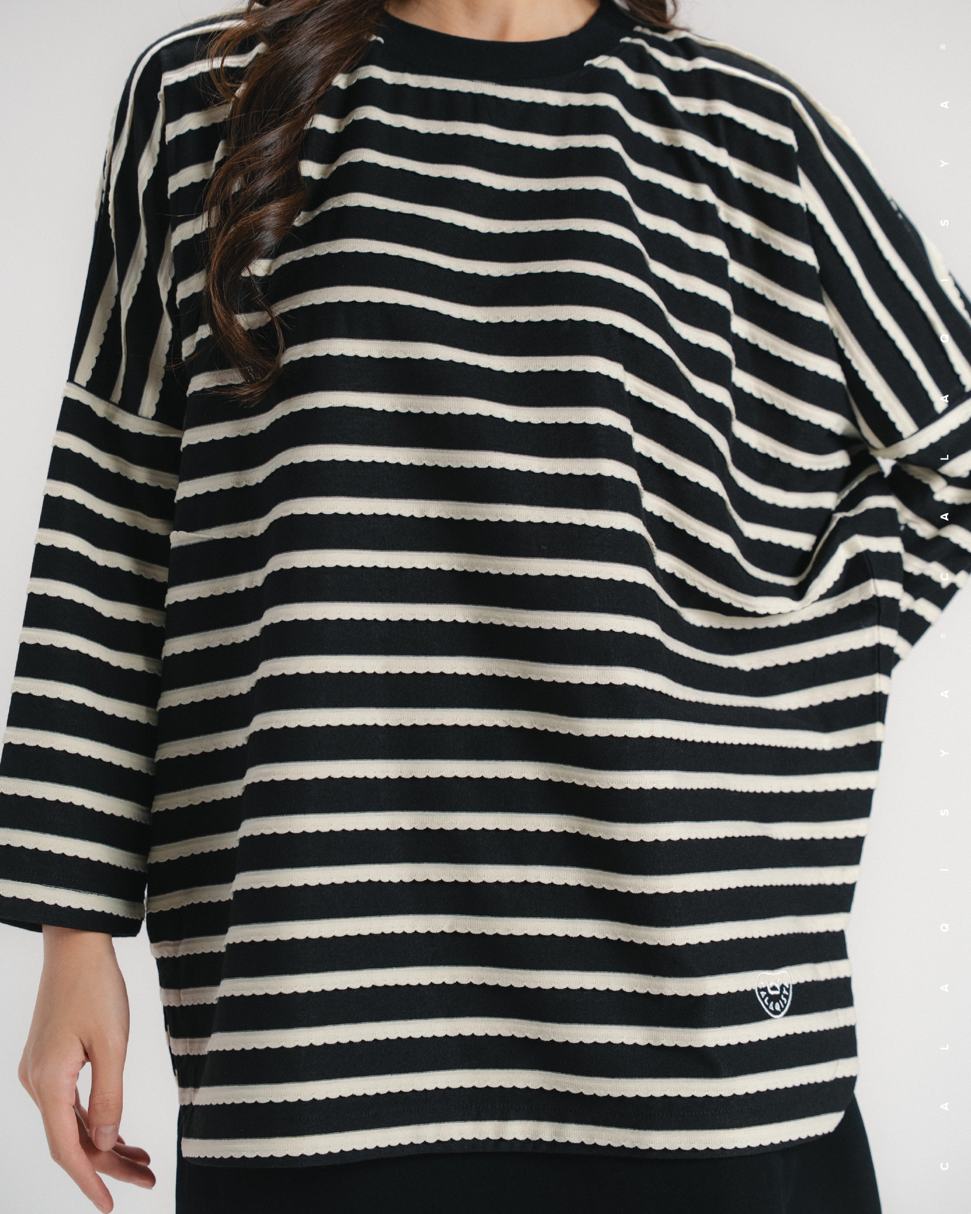 JARDIN STRIPE SHIRT IN BLACK BEAN