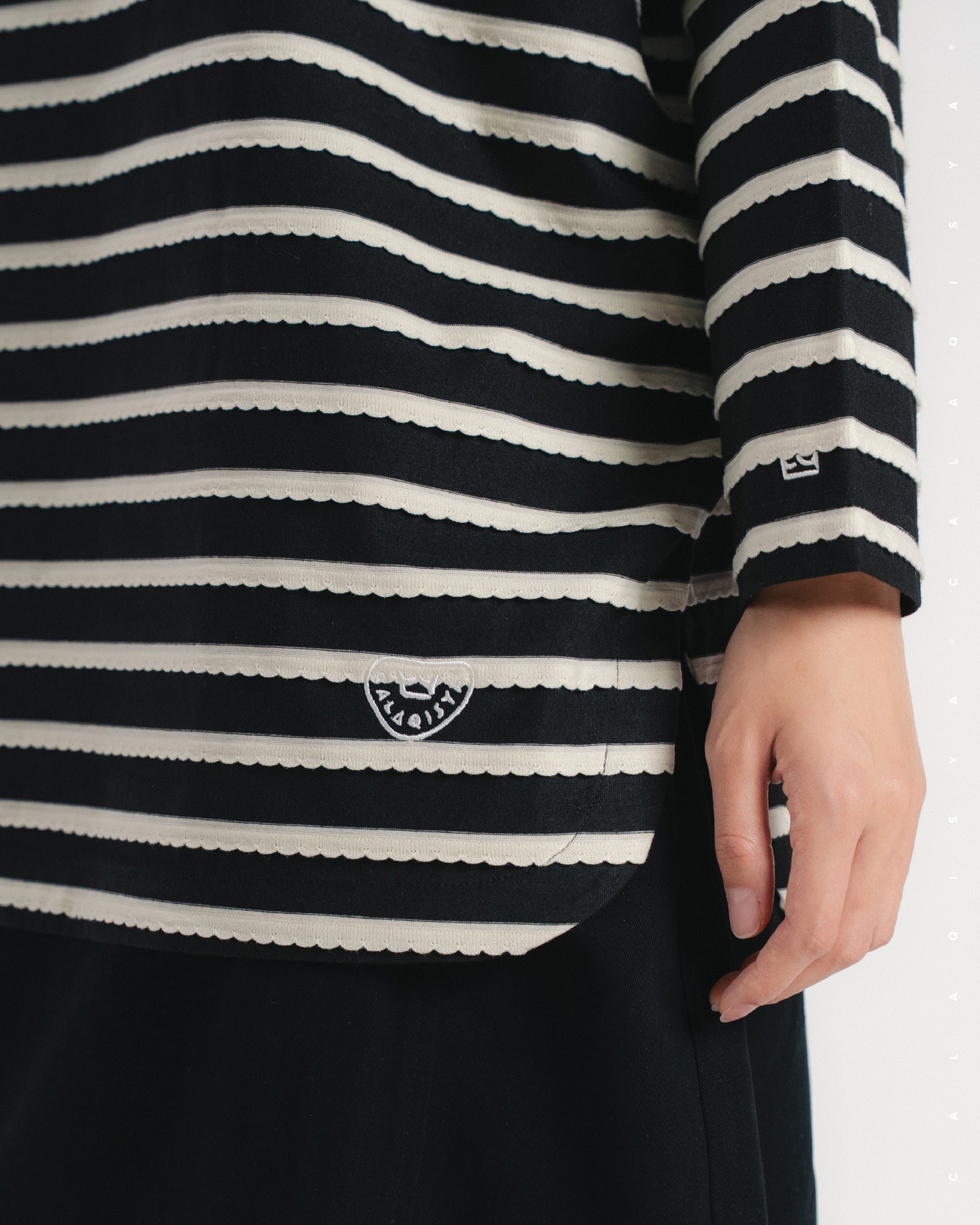 JARDIN STRIPE SHIRT IN BLACK BEAN