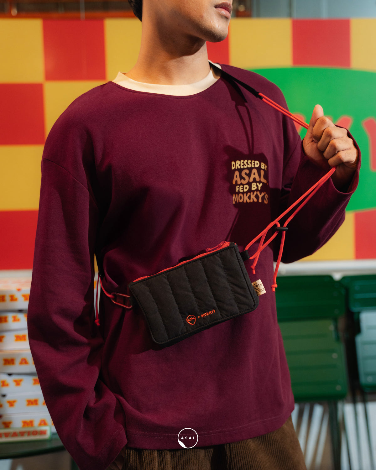 ASAL X MOKKY'S CHEEZY MINI STRAP BAG IN BLACK