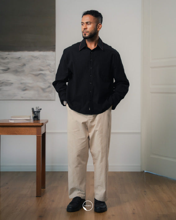 ASAL OXFORD SHIRT (100% COTTON) IN BLACK