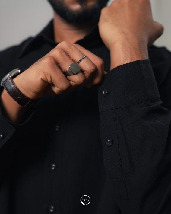 ASAL OXFORD SHIRT (100% COTTON) IN BLACK