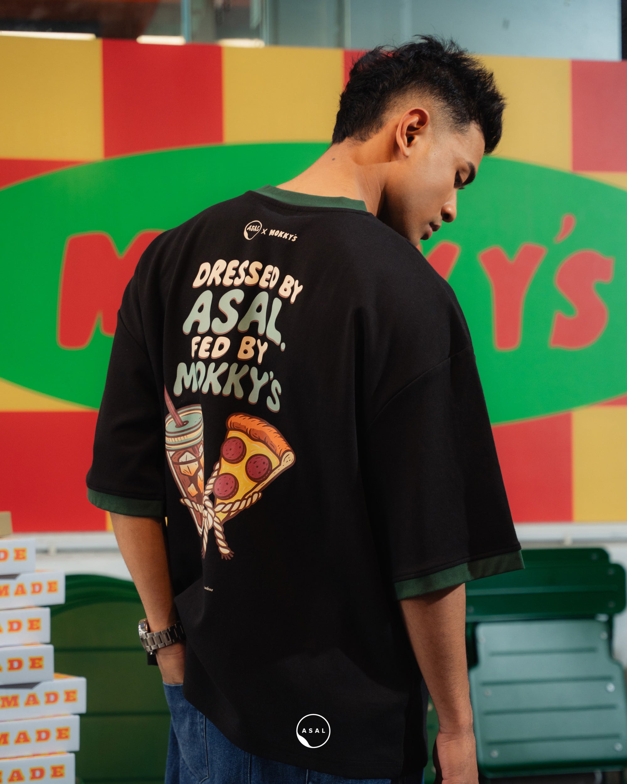 ASAL X MOKKY'S LEOS CHEESE AND CHINO IN BLACK