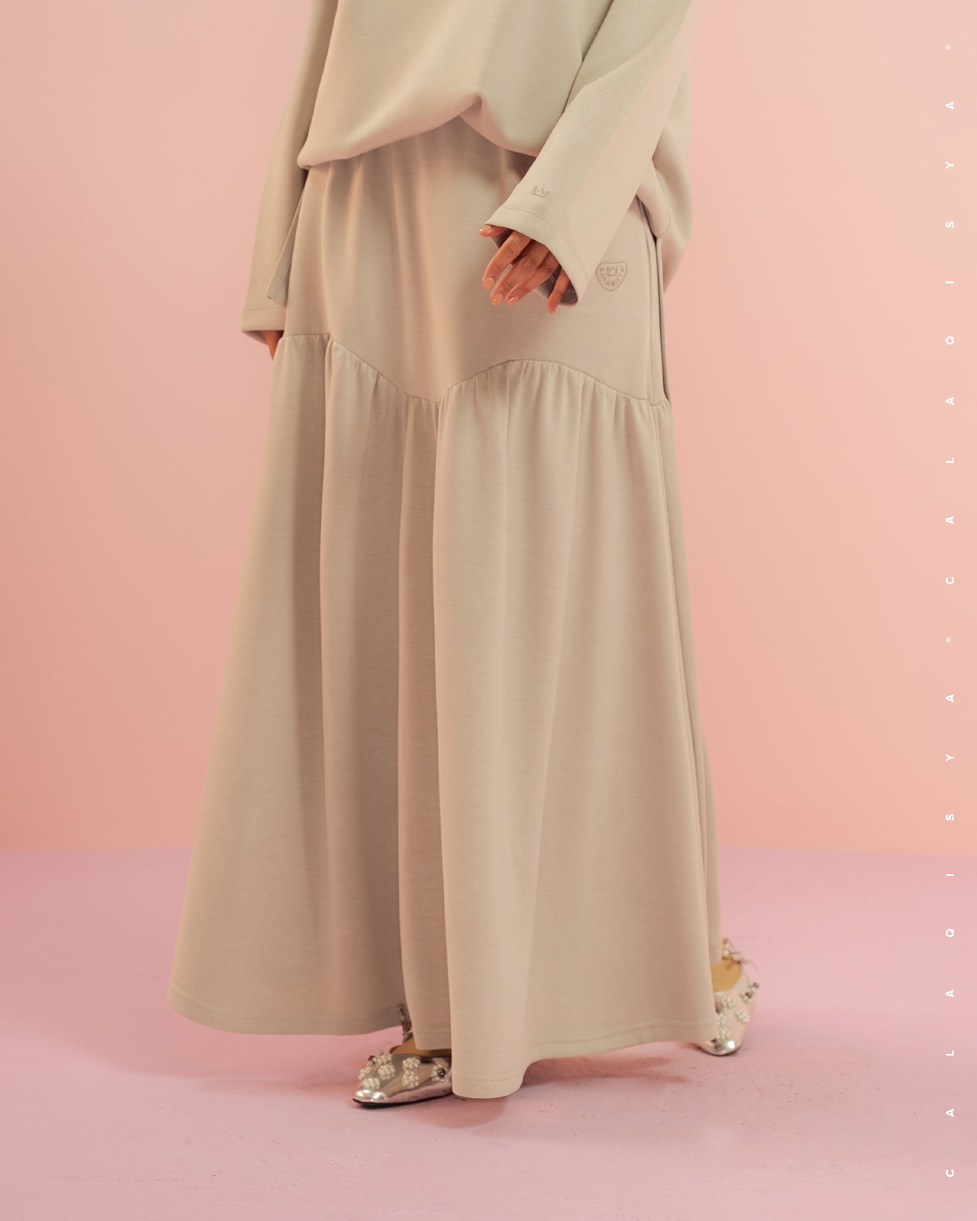 CAILY RUSH SKIRT IN BLEACHED SAND