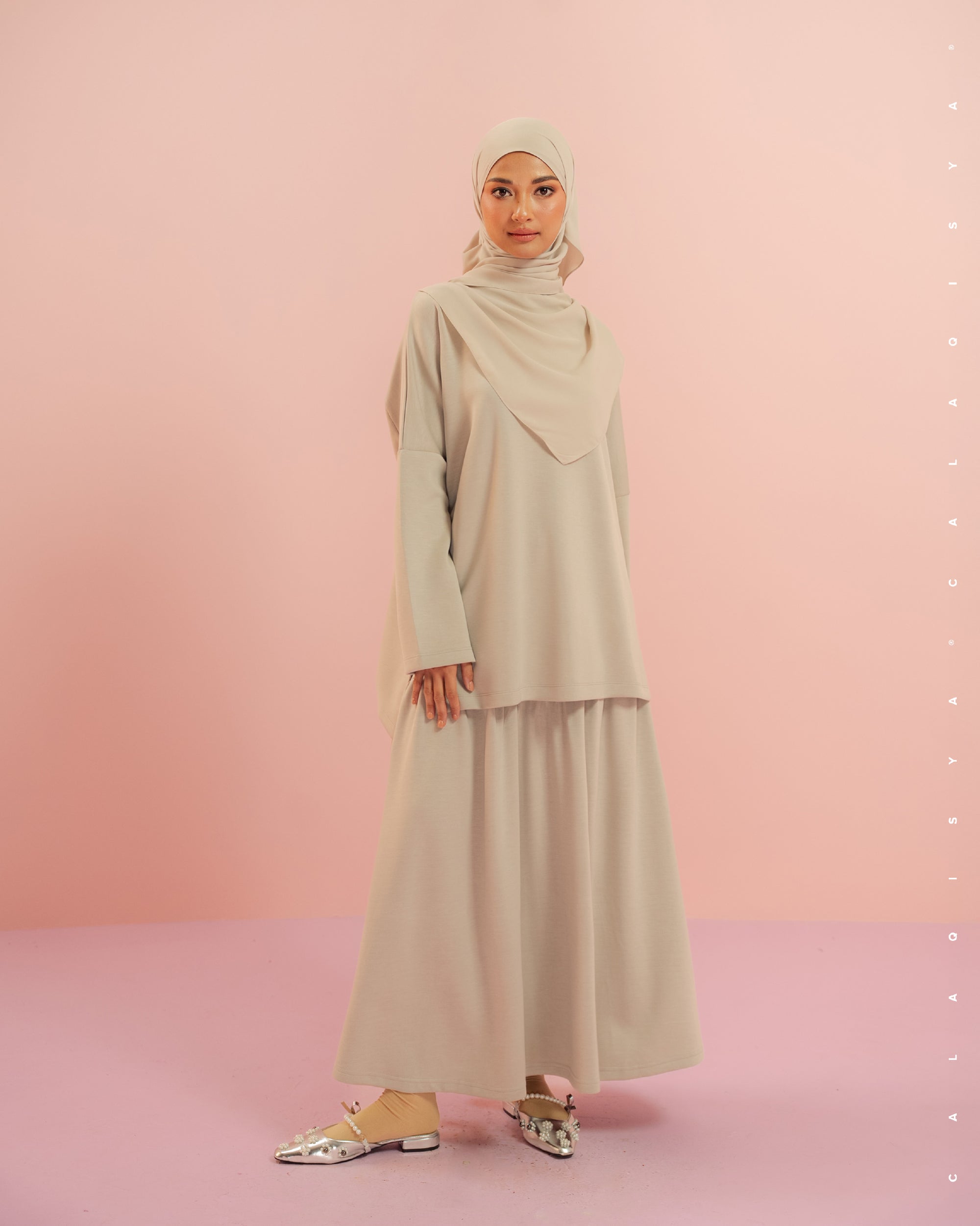 CAILY RUSH SKIRT IN BLEACHED SAND