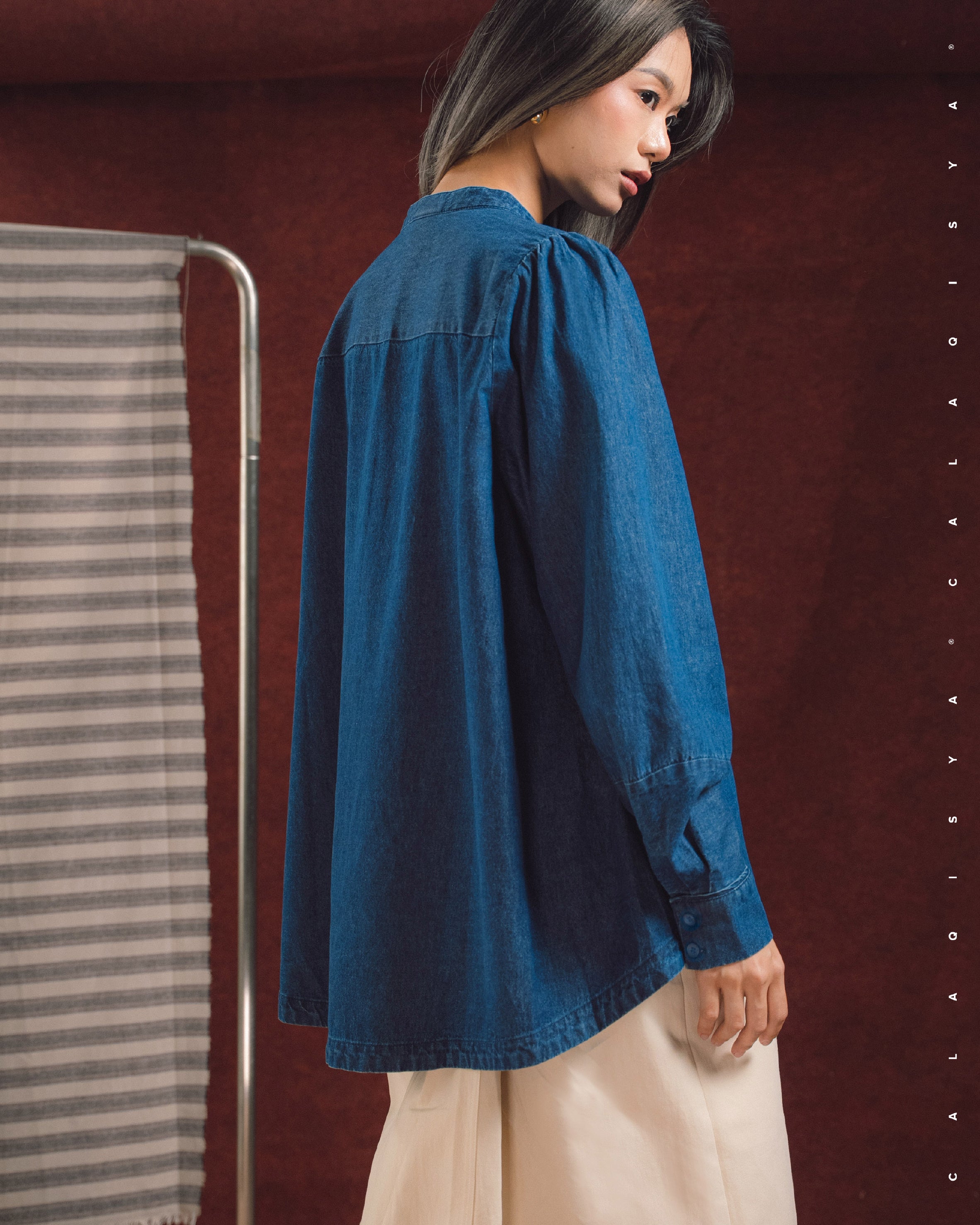 RANCH TILLY TOP IN BLUE DENIM – CalaQisya