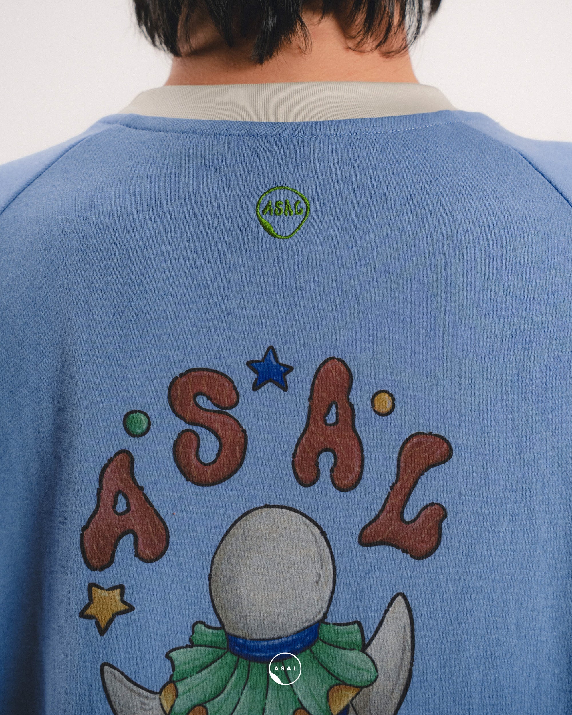 MAISON LUMIERE ASAL FETE T-SHIRT IN BLUE SHADOW