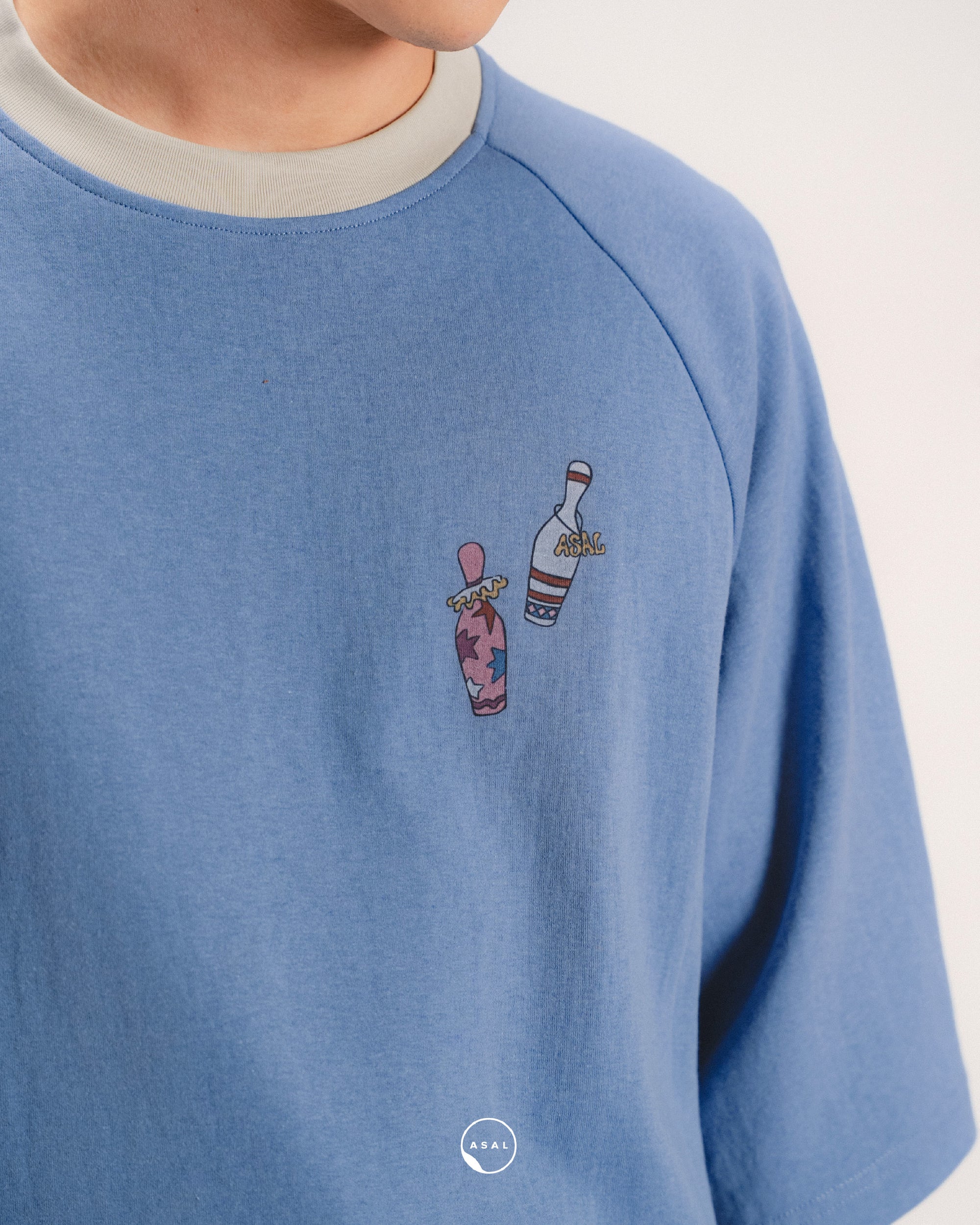 MAISON LUMIERE ASAL FETE T-SHIRT IN BLUE SHADOW