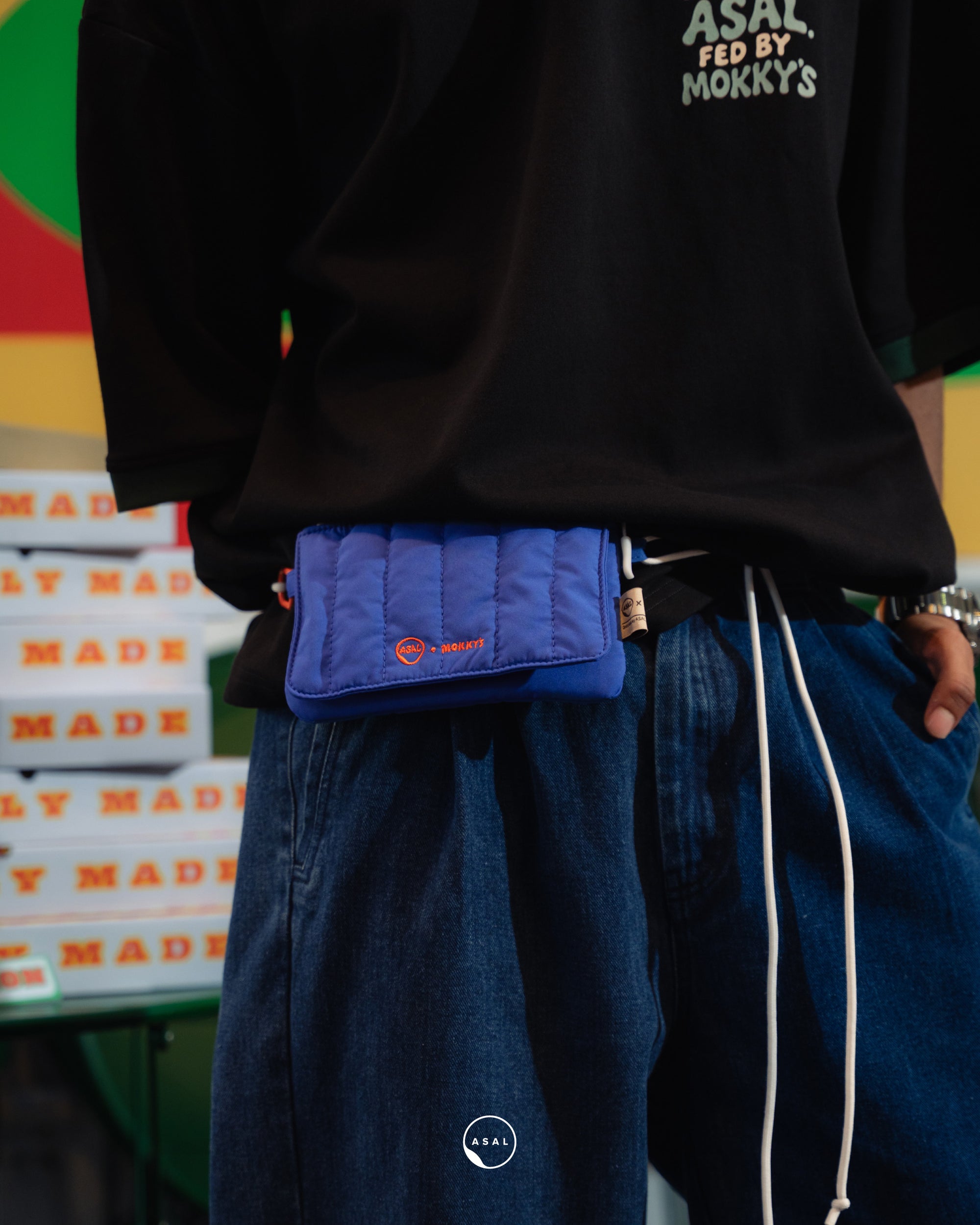 ASAL X MOKKY&#39;S CHEEZY MINI STRAP BAG IN BLUING