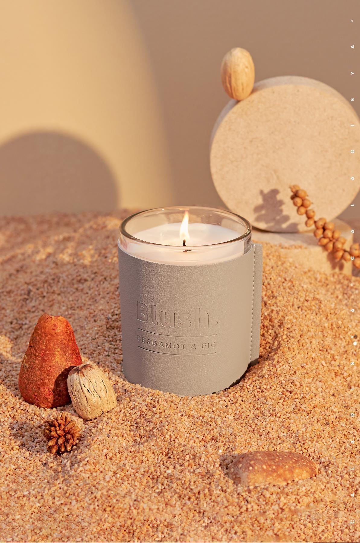 BLUSH SCENTED CANDLE IN BERGAMOT & FIG