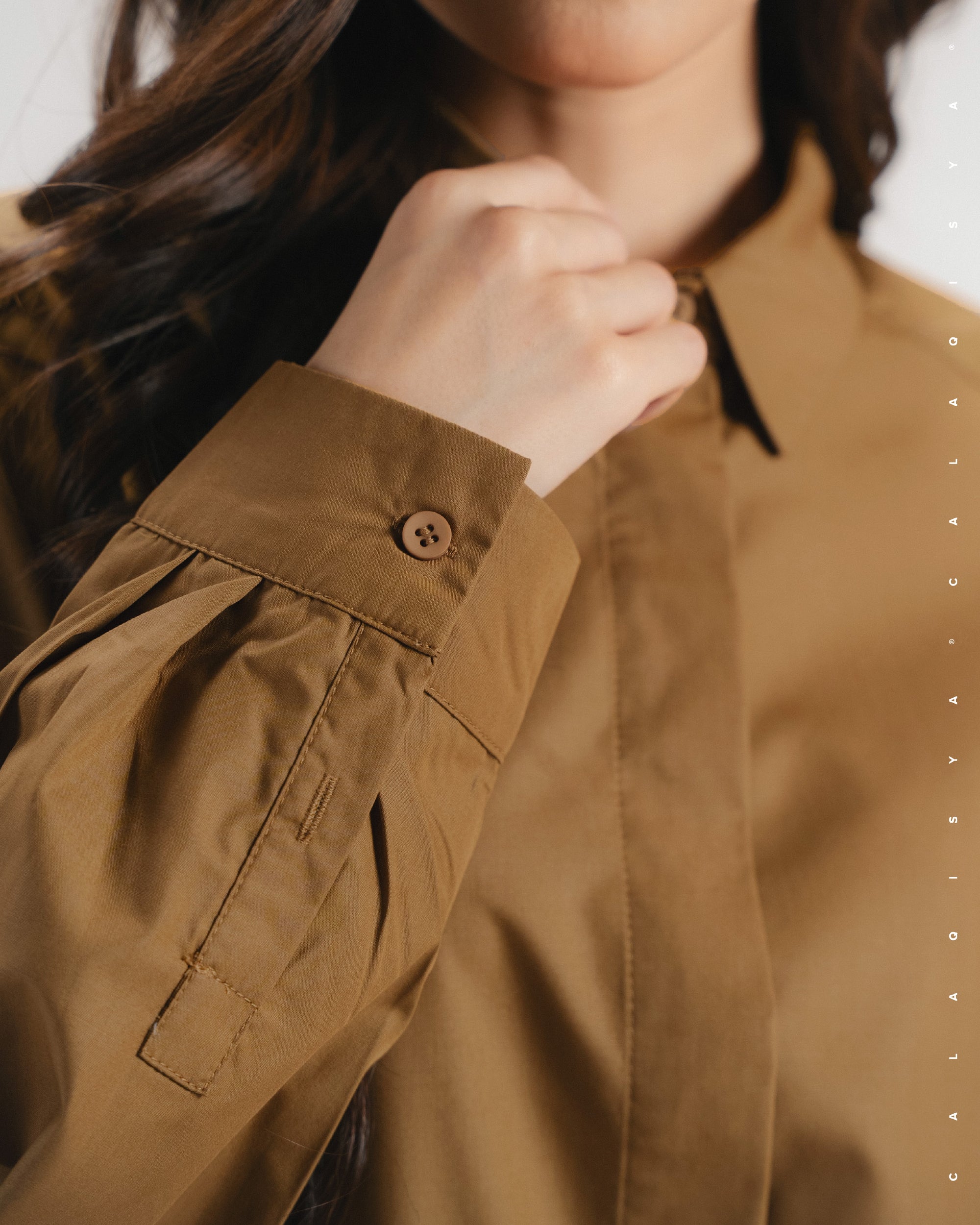 AMBER PLAIN SHIRT IN BRONZE BROWN