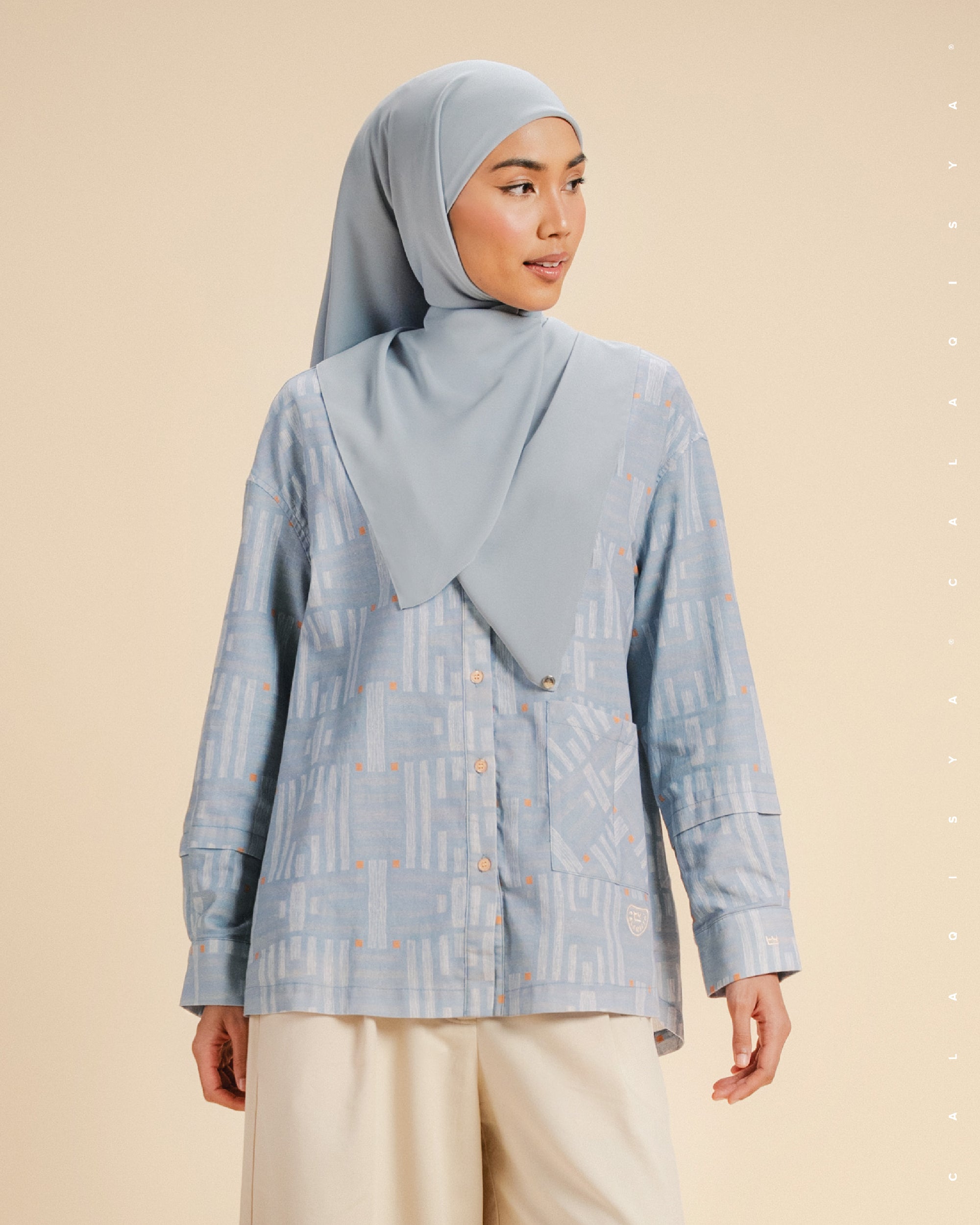 LOFT SHIRT IN CASHMERE BLUE (FULLY LINED)
