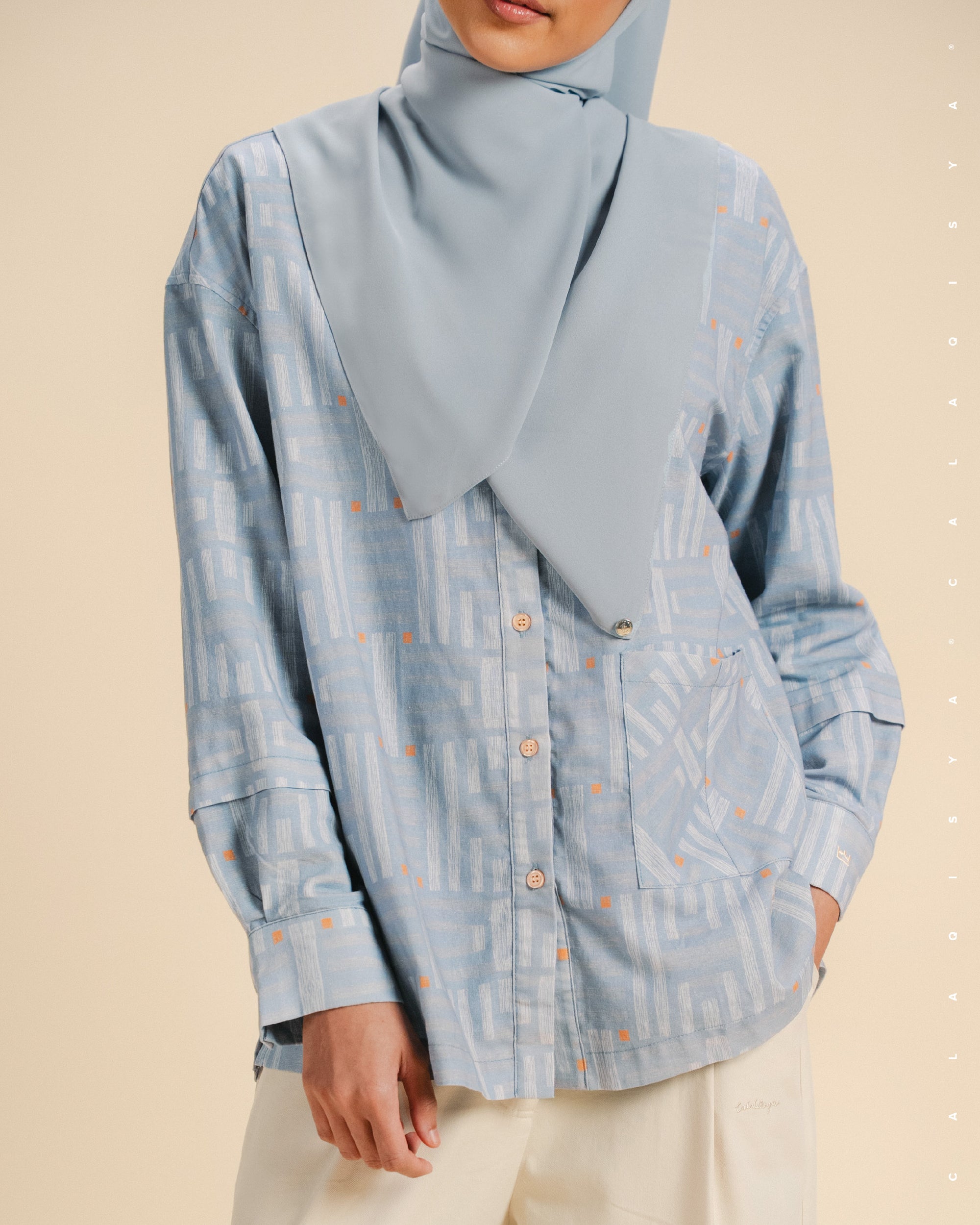 LOFT SHIRT IN CASHMERE BLUE (FULLY LINED)