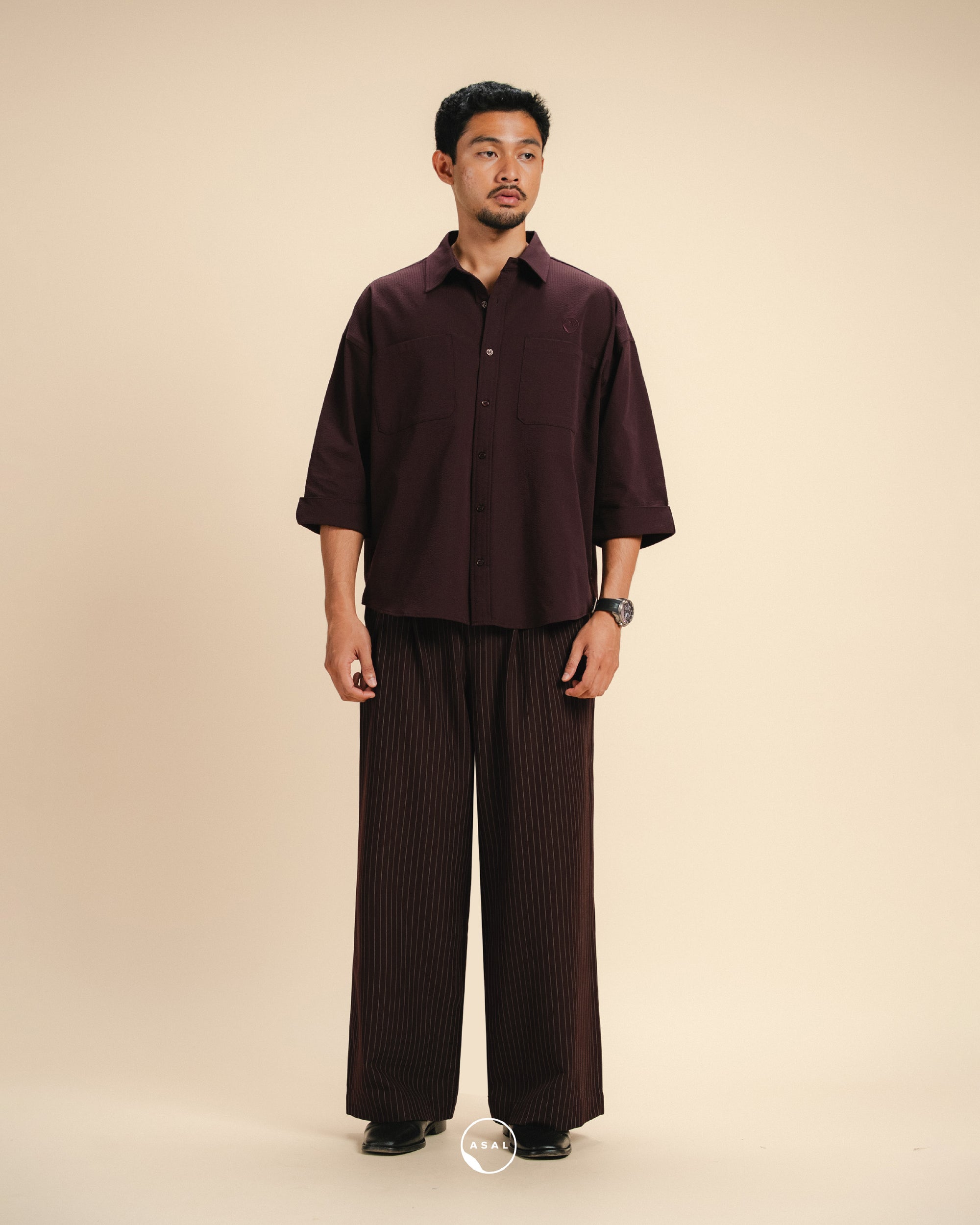 ASAL POLISHED PANTS IN CHICORY COFFEE