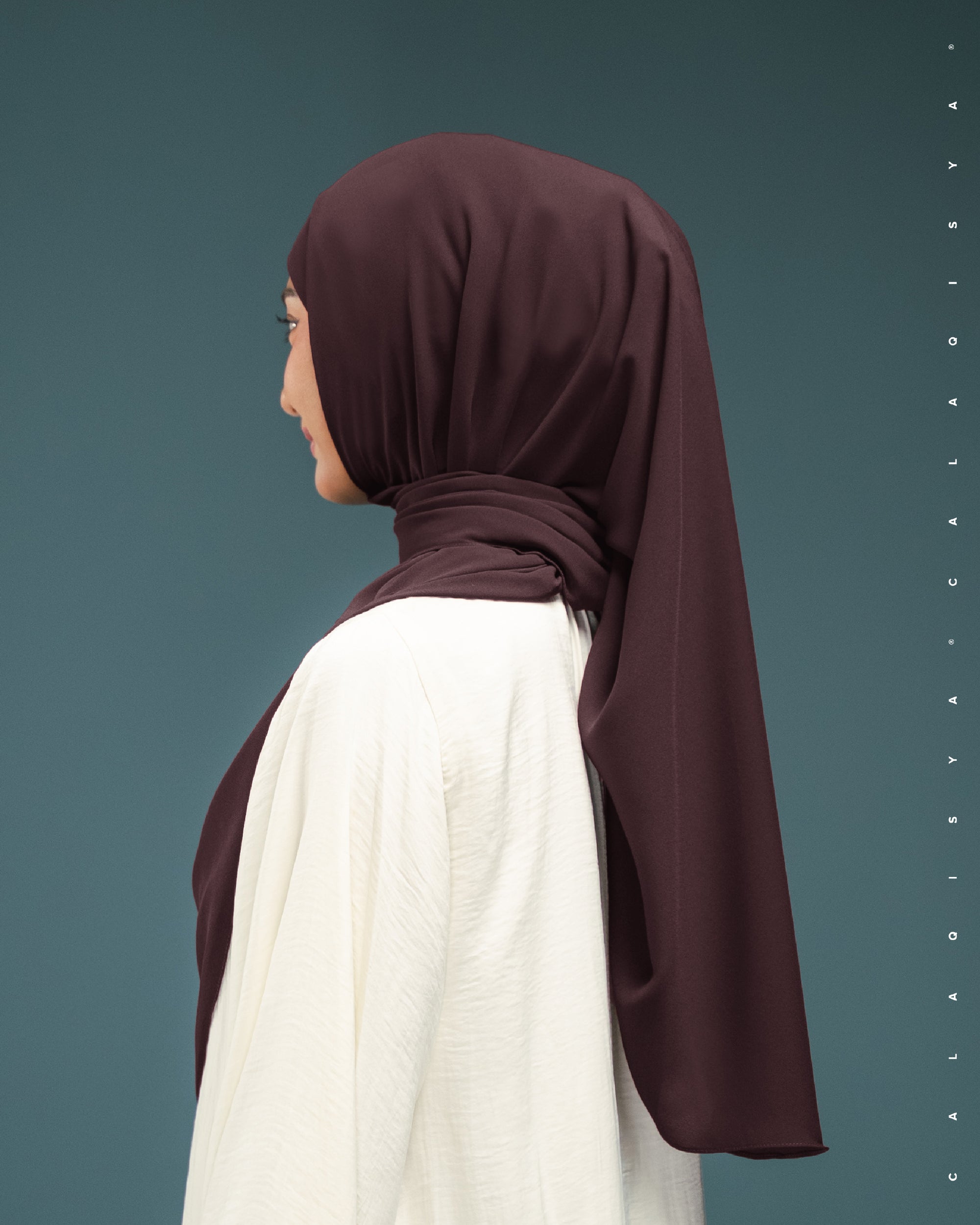 DANIAH TIE BACK UNDERCHIN IN CHOCOLATE PLUM