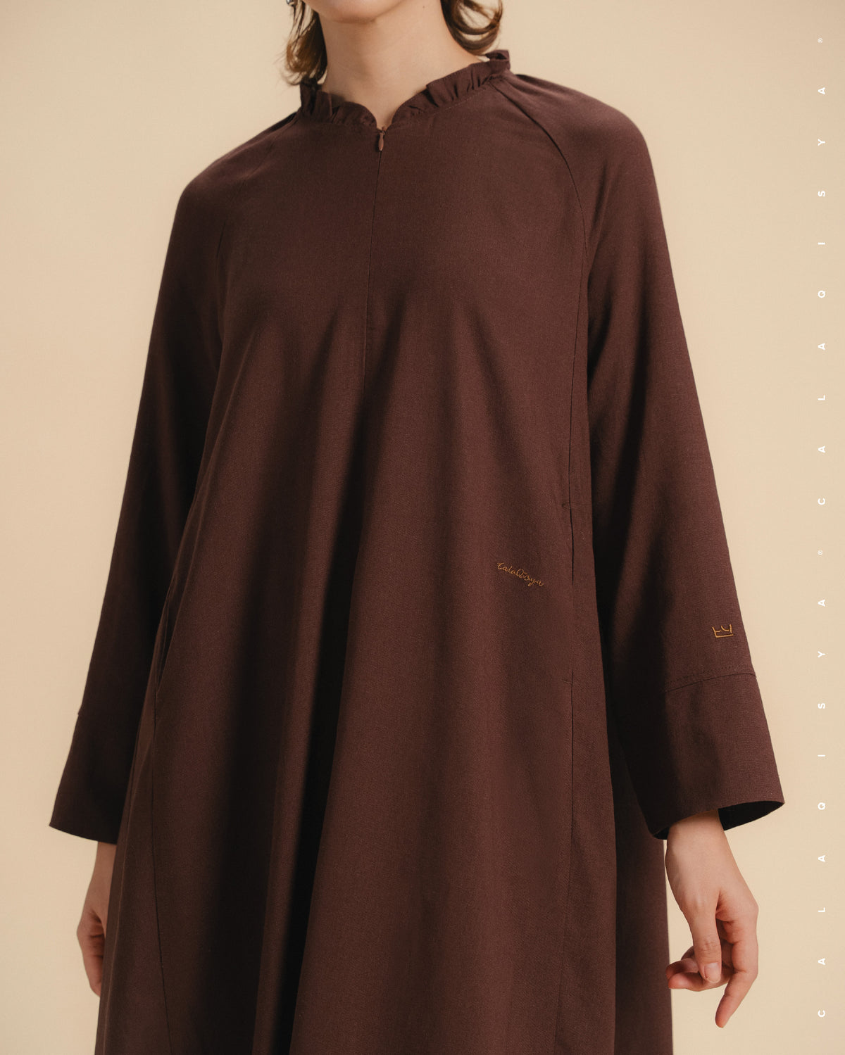 OPHELIA DRESS IN CHOCOLATE FONDANT